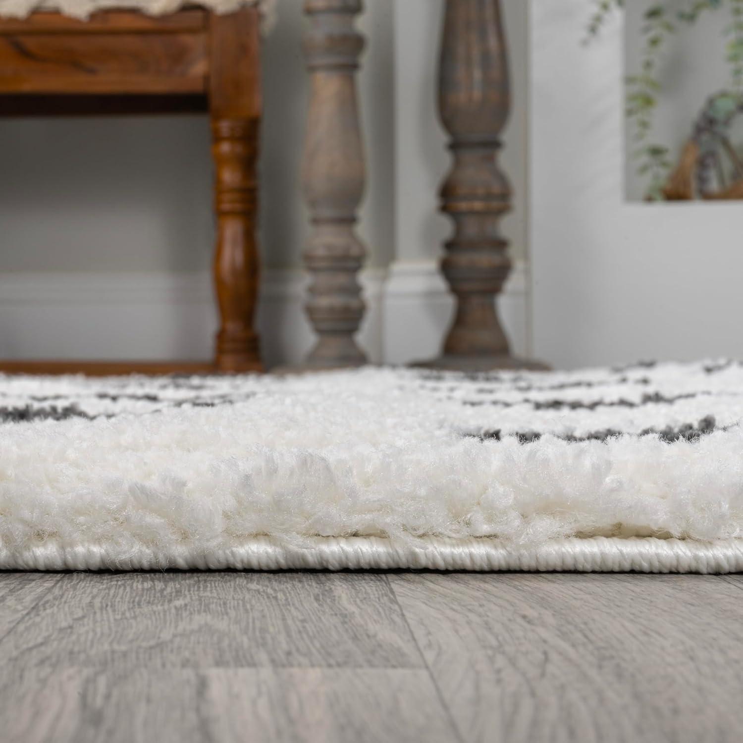 imageJONATHAN Y Pere Charcoal Dot Shag WhiteGray Indoor Area Rug 8x10 Modern Bohemian Contemporary EasyCleaning for Living Room Bedroom Kitchen Pet Friendly NonShedding MOH411A8WhiteBlack