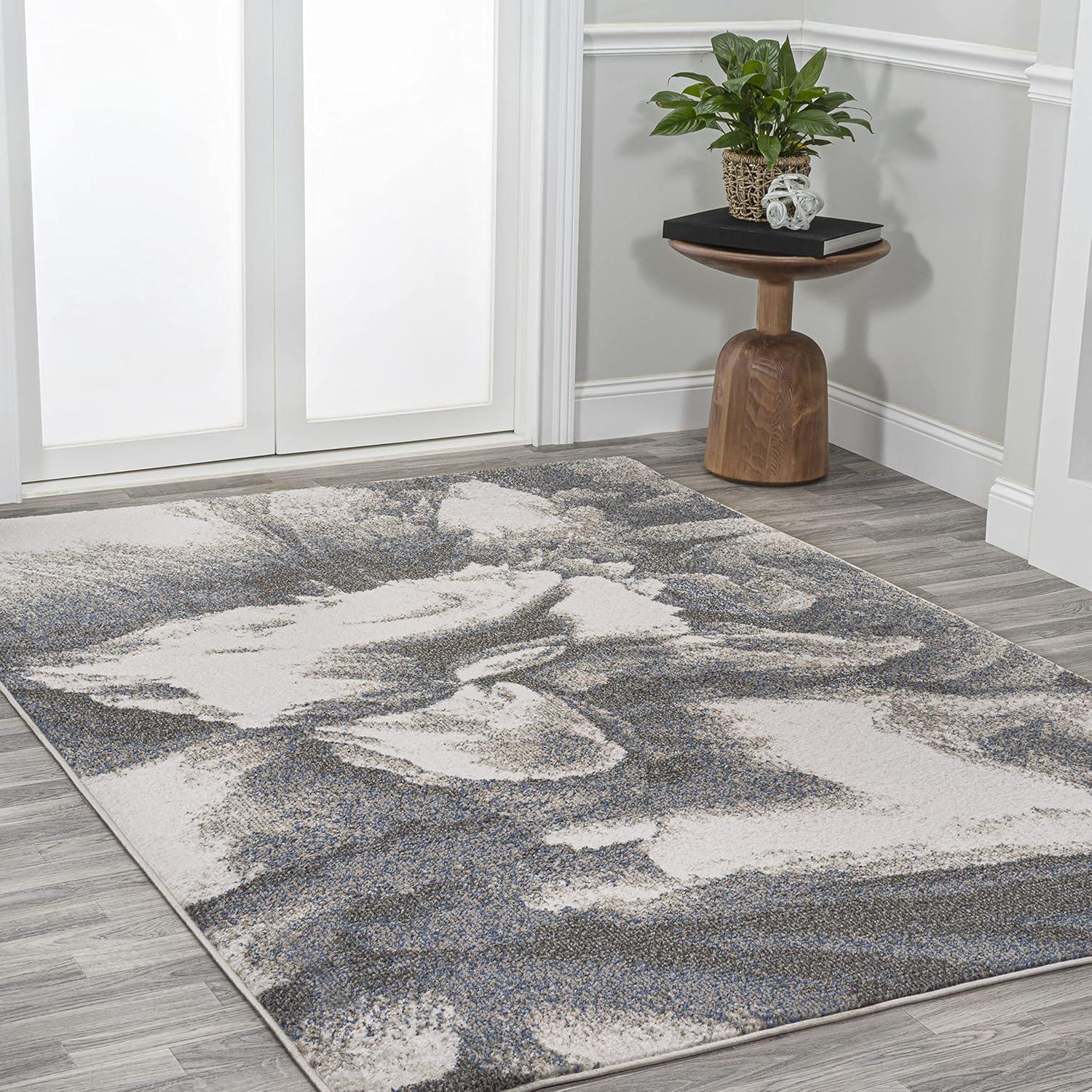 imageJONATHAN Y Petalo Abstract TwoTone Runner Rug 2x8 GrayCream Contemporary Modern EasyCleaning for Living Room Bedroom Kitchen Pet Friendly NonShedding CTP200C28GrayCream