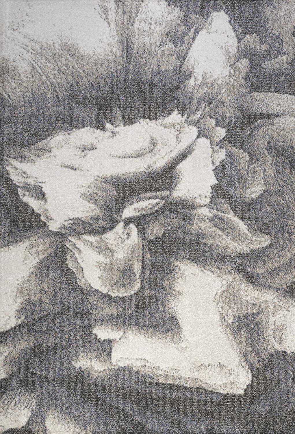 imageJONATHAN Y Petalo Abstract TwoTone Runner Rug 2x8 GrayCream Contemporary Modern EasyCleaning for Living Room Bedroom Kitchen Pet Friendly NonShedding CTP200C28GrayCream