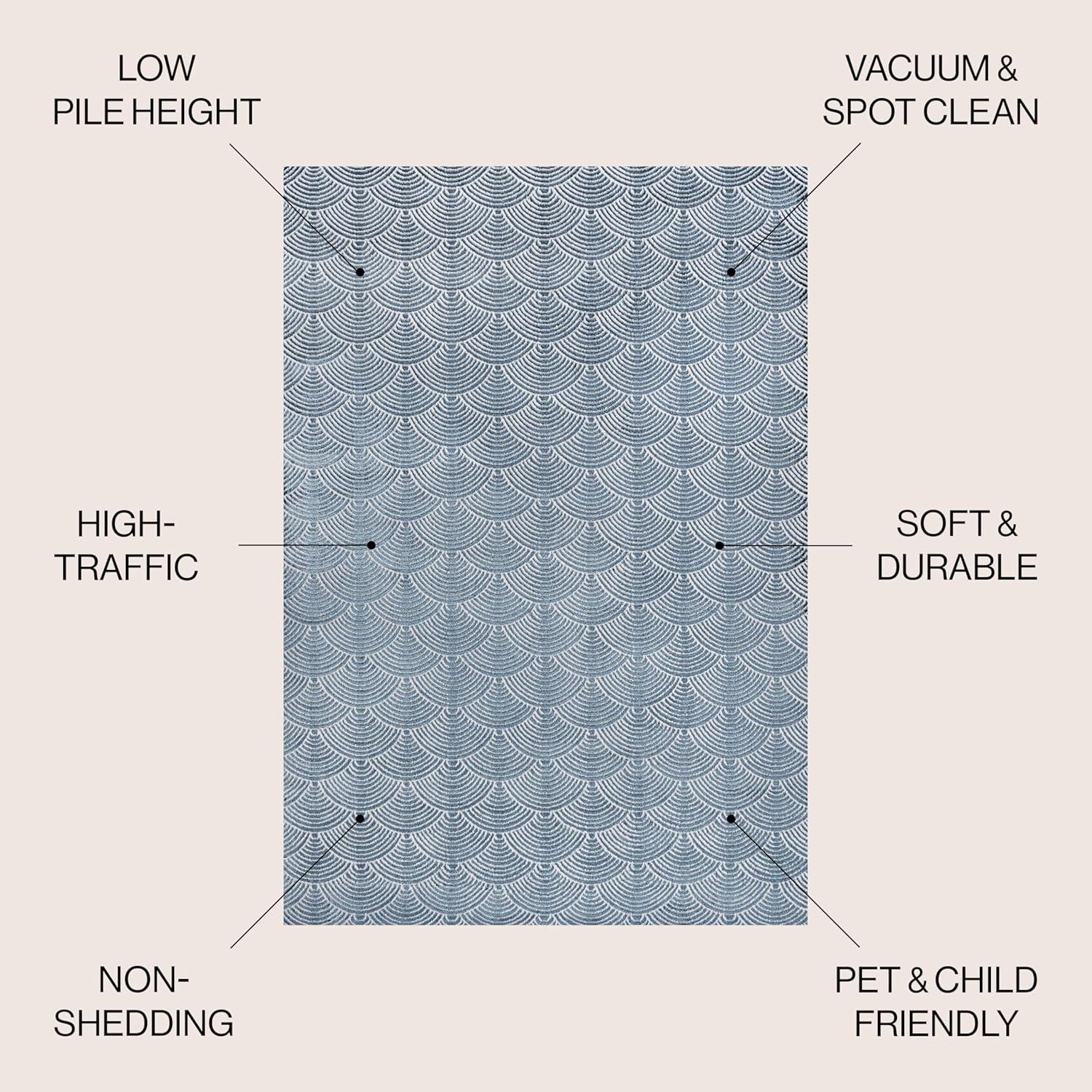 imageJONATHAN Y Porter Geometric HighLow NavyCream Indoor Area Rug 8x10 Art Deco Pattern EasyCleaning for Living Room Bedroom Kitchen Pet Friendly NonShedding CAR100A8NavyCream