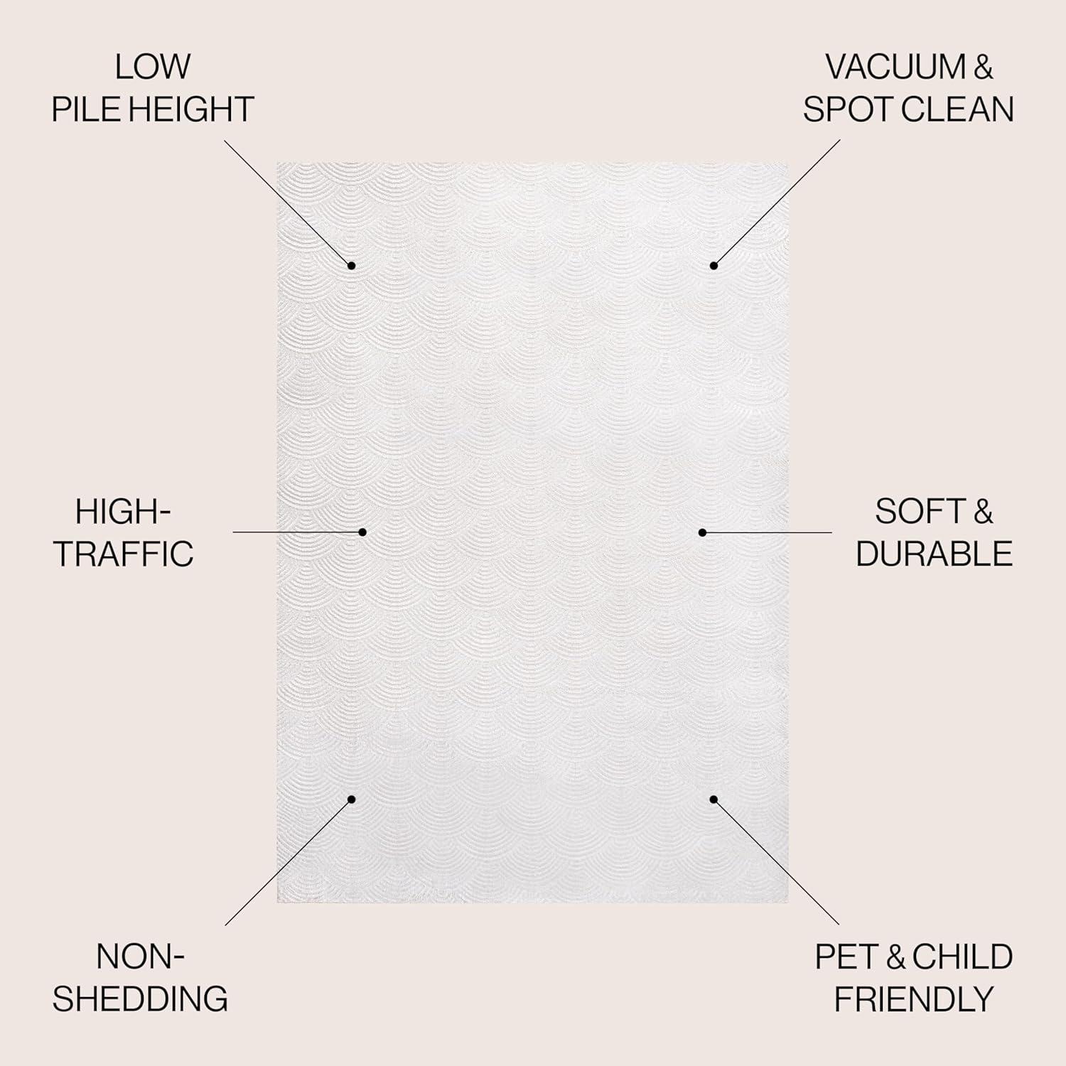 imageJONATHAN Y Porter Geometric HighLow NavyCream Indoor Area Rug 8x10 Art Deco Pattern EasyCleaning for Living Room Bedroom Kitchen Pet Friendly NonShedding CAR100A8WhiteLightgray