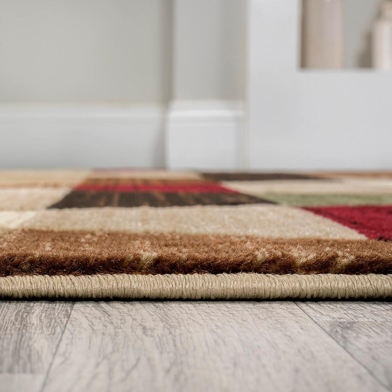 imageJONATHAN Y Retro Diamonds YellowGrayCream Indoor Area Rug 8X10 ft Kehoe Geometric for Living Room Bedroom Kitchen Office EasyCleaning High Traffic PetFriendly NonShedding UNQ101A8RedBrownCream