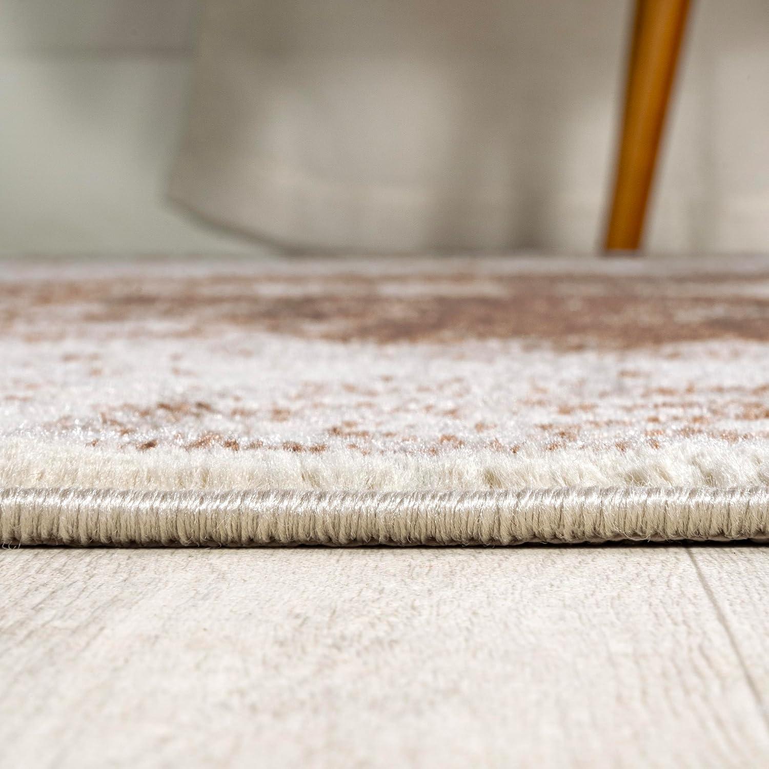 imageJONATHAN Y Rosalia Cottage Medallion BrownCream Runner Rug 2x8 Vintage Bohemian EasyCleaning for Living Room Bedroom Kitchen Pet Friendly NonShedding MDP402A28CreamBrown