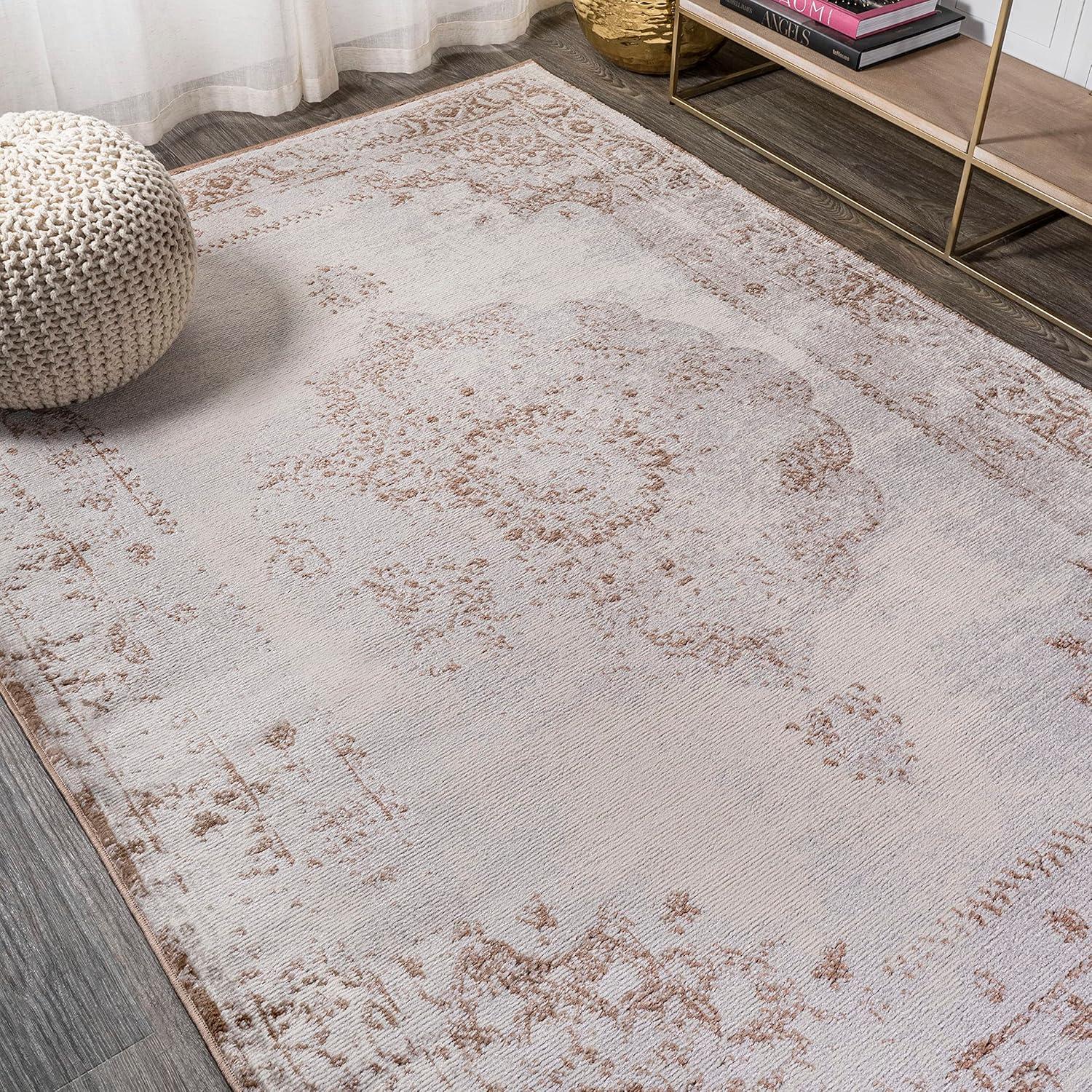 imageJONATHAN Y Rosalia Cottage Medallion BrownCream Runner Rug 2x8 Vintage Bohemian EasyCleaning for Living Room Bedroom Kitchen Pet Friendly NonShedding MDP402A28BrownCream
