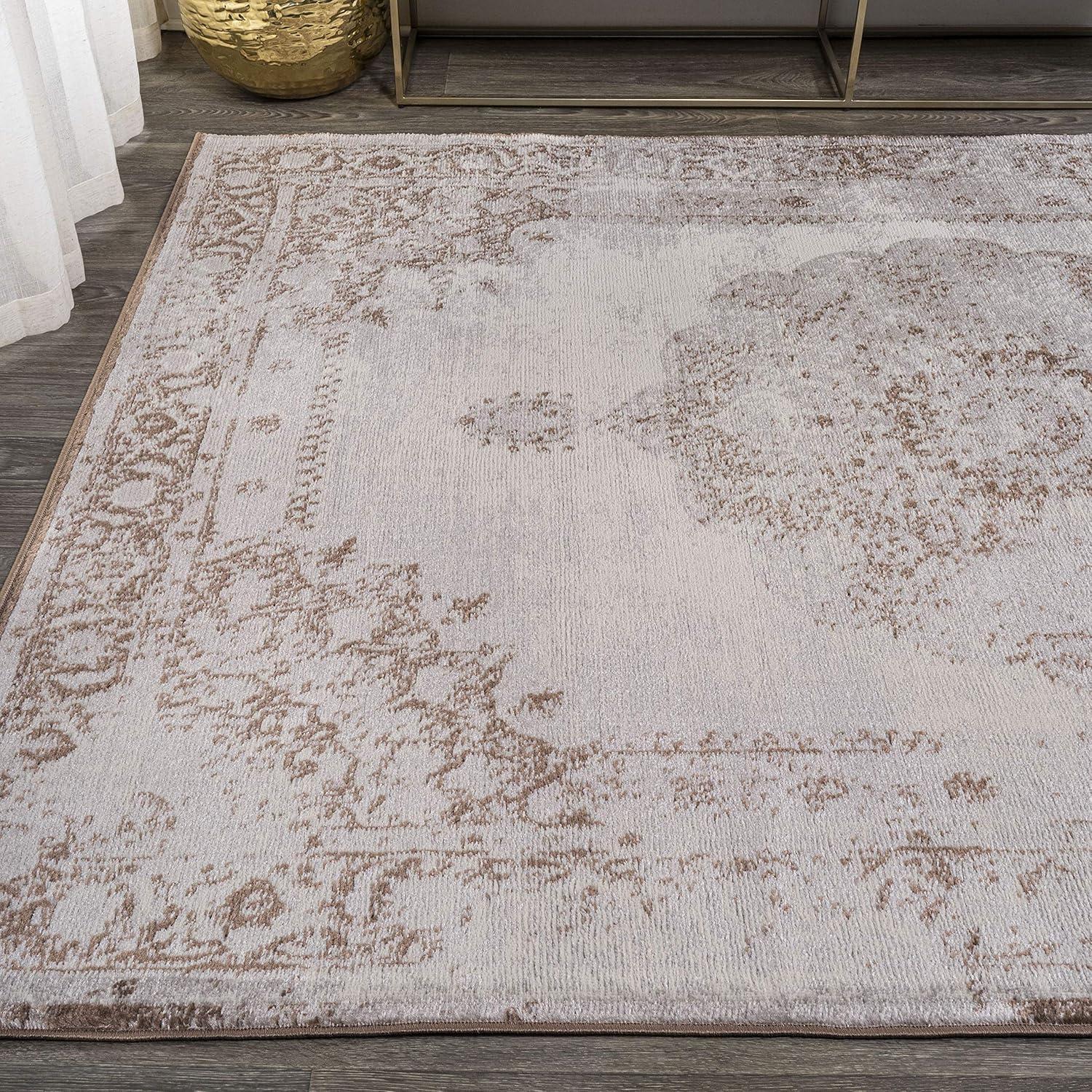 imageJONATHAN Y Rosalia Cottage Medallion BrownCream Runner Rug 2x8 Vintage Bohemian EasyCleaning for Living Room Bedroom Kitchen Pet Friendly NonShedding MDP402A28BrownCream