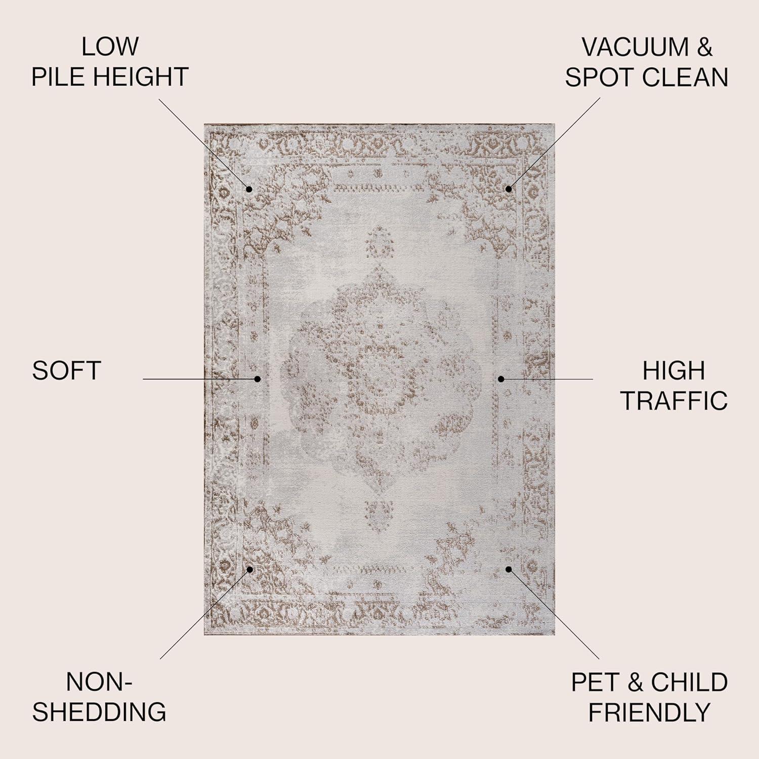 imageJONATHAN Y Rosalia Cottage Medallion BrownCream Runner Rug 2x8 Vintage Bohemian EasyCleaning for Living Room Bedroom Kitchen Pet Friendly NonShedding MDP402A28BrownCream