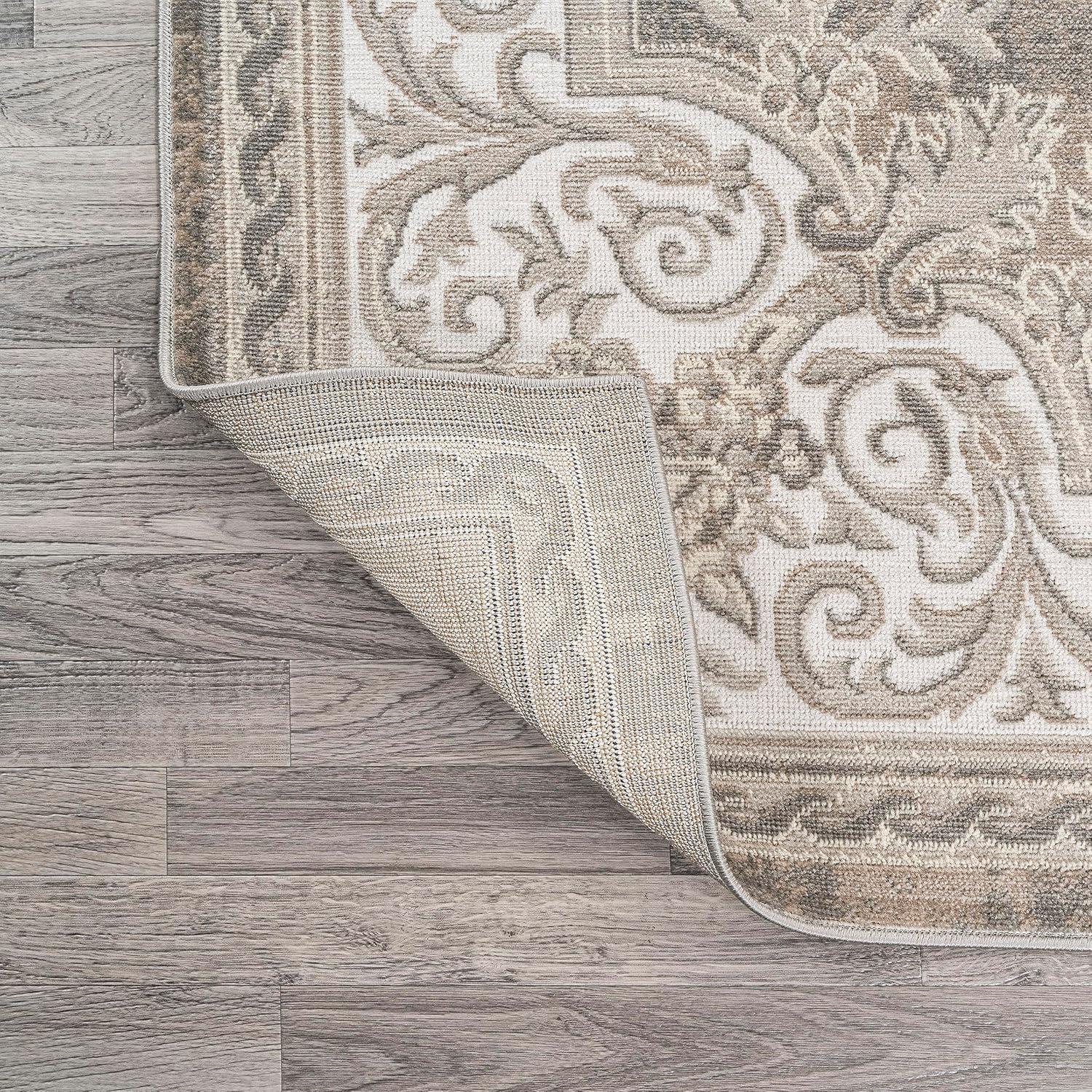 imageJONATHAN Y Rosalia Cottage Medallion IvoryGray Indoor Area Rug 8x10 Bohemian Traditional EasyCleaning for Living Room Bedroom Kitchen Pet Friendly NonShedding MDP401B8BeigeIvory