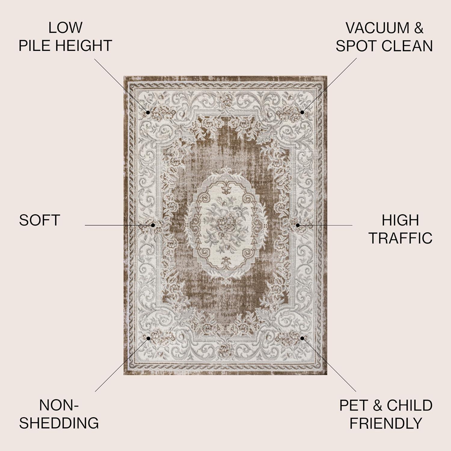 imageJONATHAN Y Rosalia Cottage Medallion IvoryGray Indoor Area Rug 8x10 Bohemian Traditional EasyCleaning for Living Room Bedroom Kitchen Pet Friendly NonShedding MDP401B8BrownGray