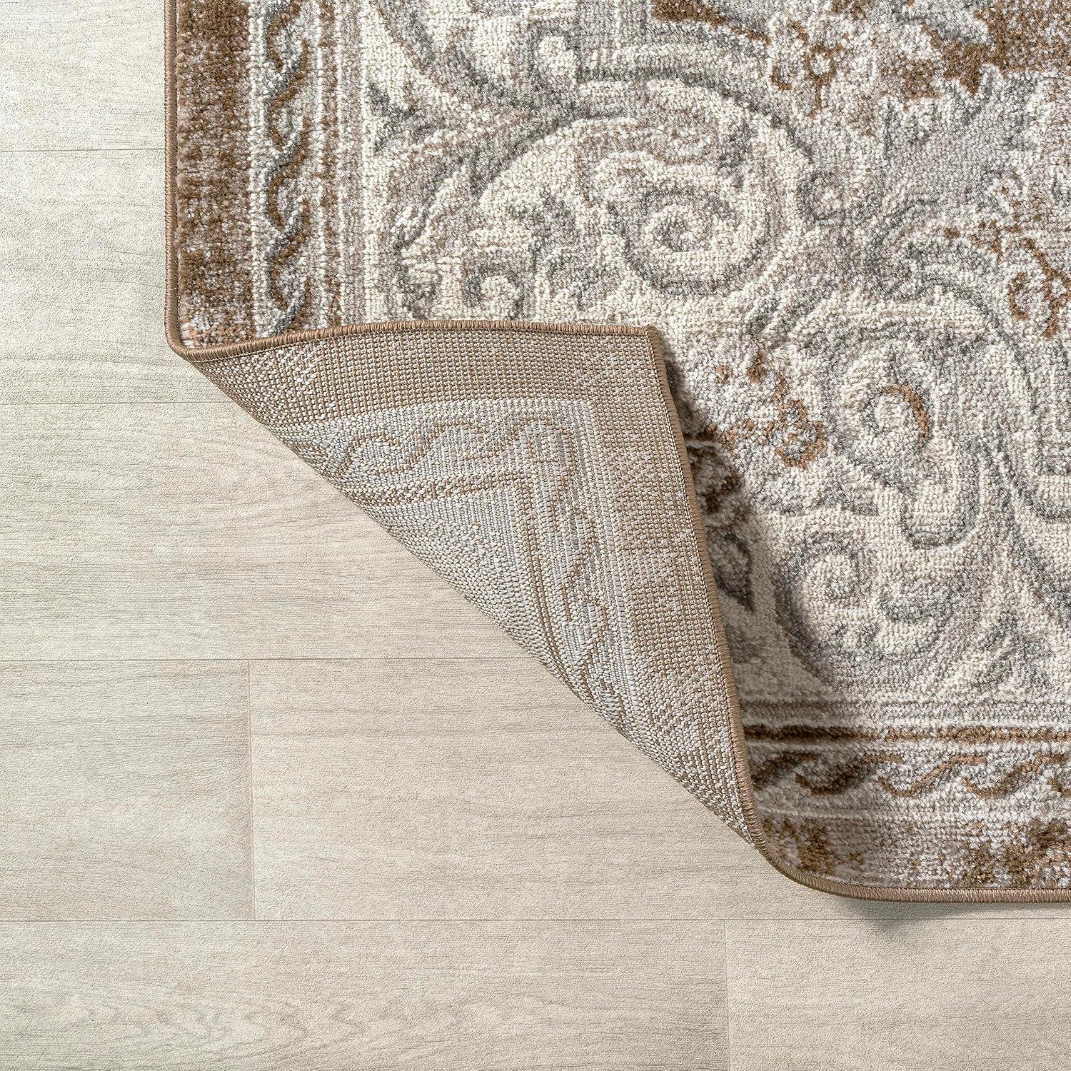 imageJONATHAN Y Rosalia Cottage Medallion IvoryGray Indoor Area Rug 8x10 Bohemian Traditional EasyCleaning for Living Room Bedroom Kitchen Pet Friendly NonShedding MDP401B8BrownGray