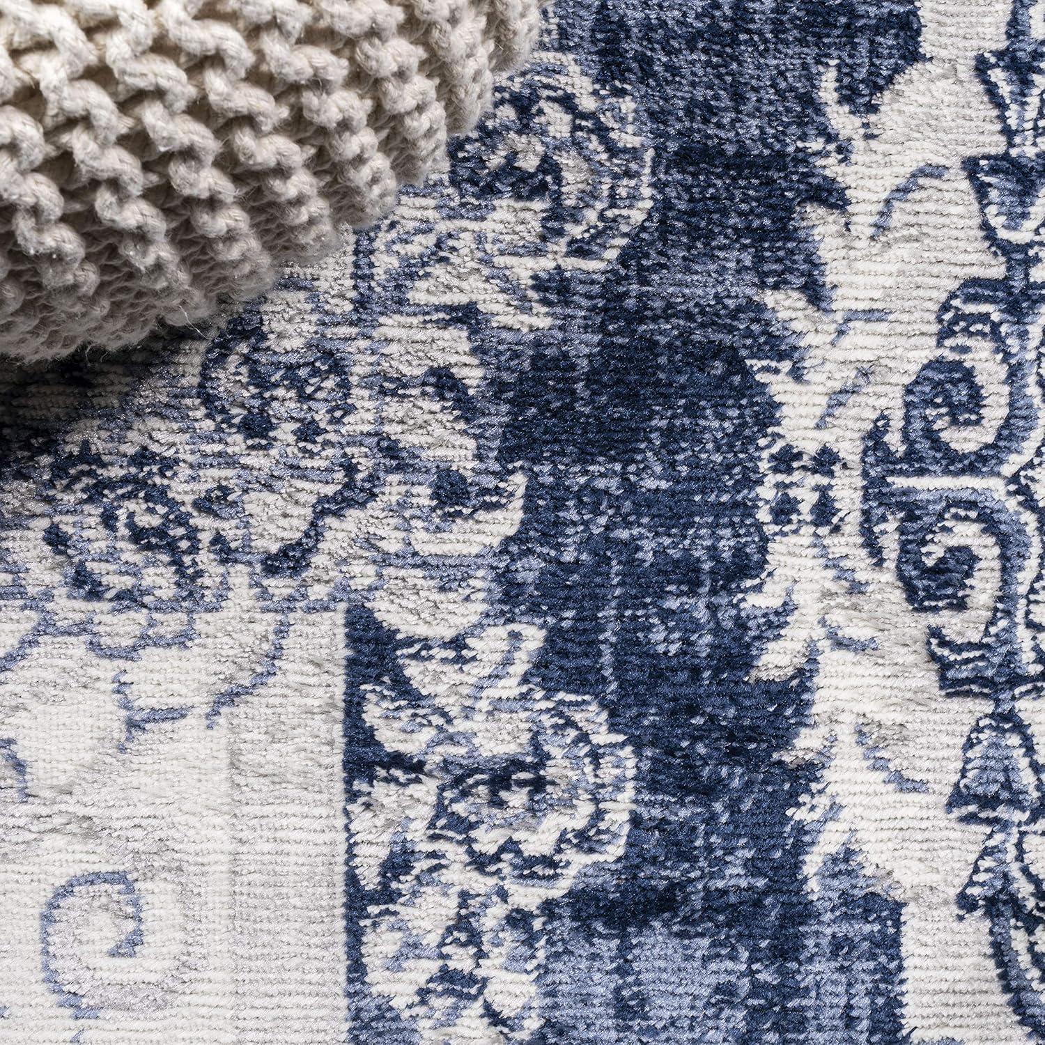 imageJONATHAN Y Rosalia Cottage Medallion IvoryGray Indoor Area Rug 8x10 Bohemian Traditional EasyCleaning for Living Room Bedroom Kitchen Pet Friendly NonShedding MDP401B8IvoryNavy