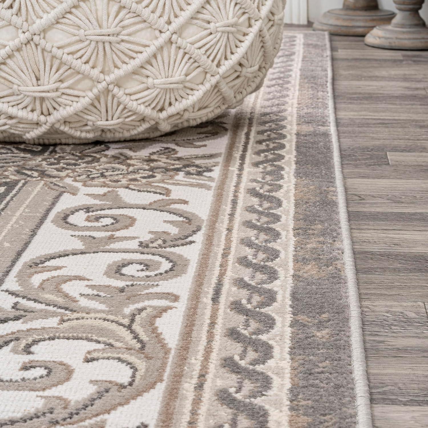 imageJONATHAN Y Rosalia Cottage Medallion IvoryGray Indoor Area Rug 8x10 Bohemian Traditional EasyCleaning for Living Room Bedroom Kitchen Pet Friendly NonShedding MDP401B8BeigeIvory