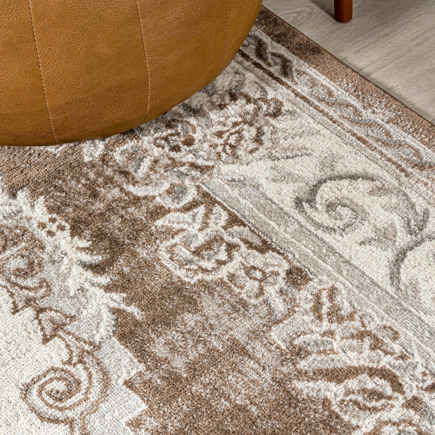 imageJONATHAN Y Rosalia Cottage Medallion IvoryGray Indoor Area Rug 8x10 Bohemian Traditional EasyCleaning for Living Room Bedroom Kitchen Pet Friendly NonShedding MDP401B8BrownGray