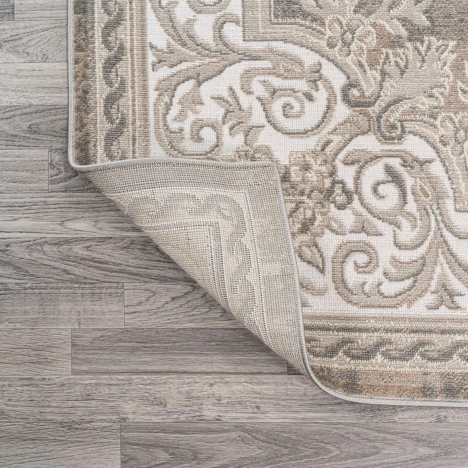 imageJONATHAN Y Rosalia Cottage Medallion IvoryGray Indoor Area Rug 8x10 Bohemian Traditional EasyCleaning for Living Room Bedroom Kitchen Pet Friendly NonShedding MDP401B8BeigeIvory