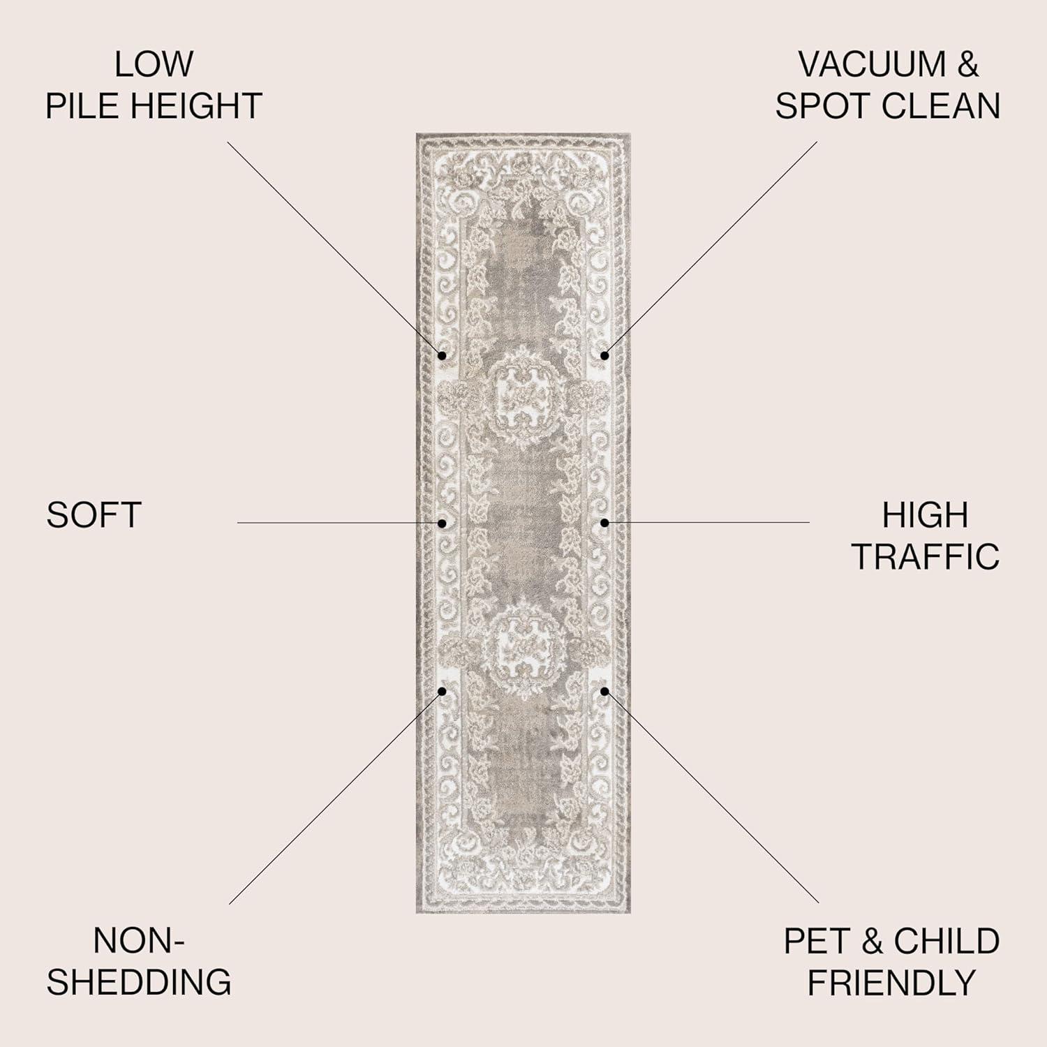 imageJONATHAN Y Rosalia Cottage Medallion IvoryGray Indoor Area Rug 8x10 Bohemian Traditional EasyCleaning for Living Room Bedroom Kitchen Pet Friendly NonShedding MDP401B8BeigeIvory