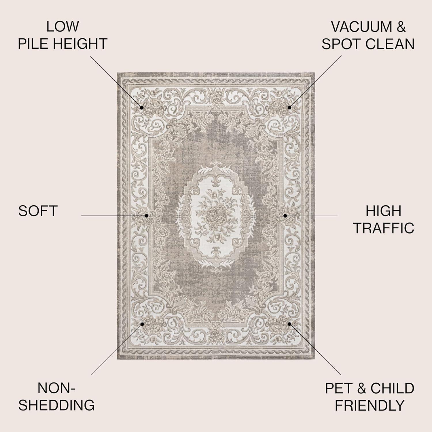 imageJONATHAN Y Rosalia Cottage Medallion IvoryGray Indoor Area Rug 8x10 Bohemian Traditional EasyCleaning for Living Room Bedroom Kitchen Pet Friendly NonShedding MDP401B8BeigeIvory