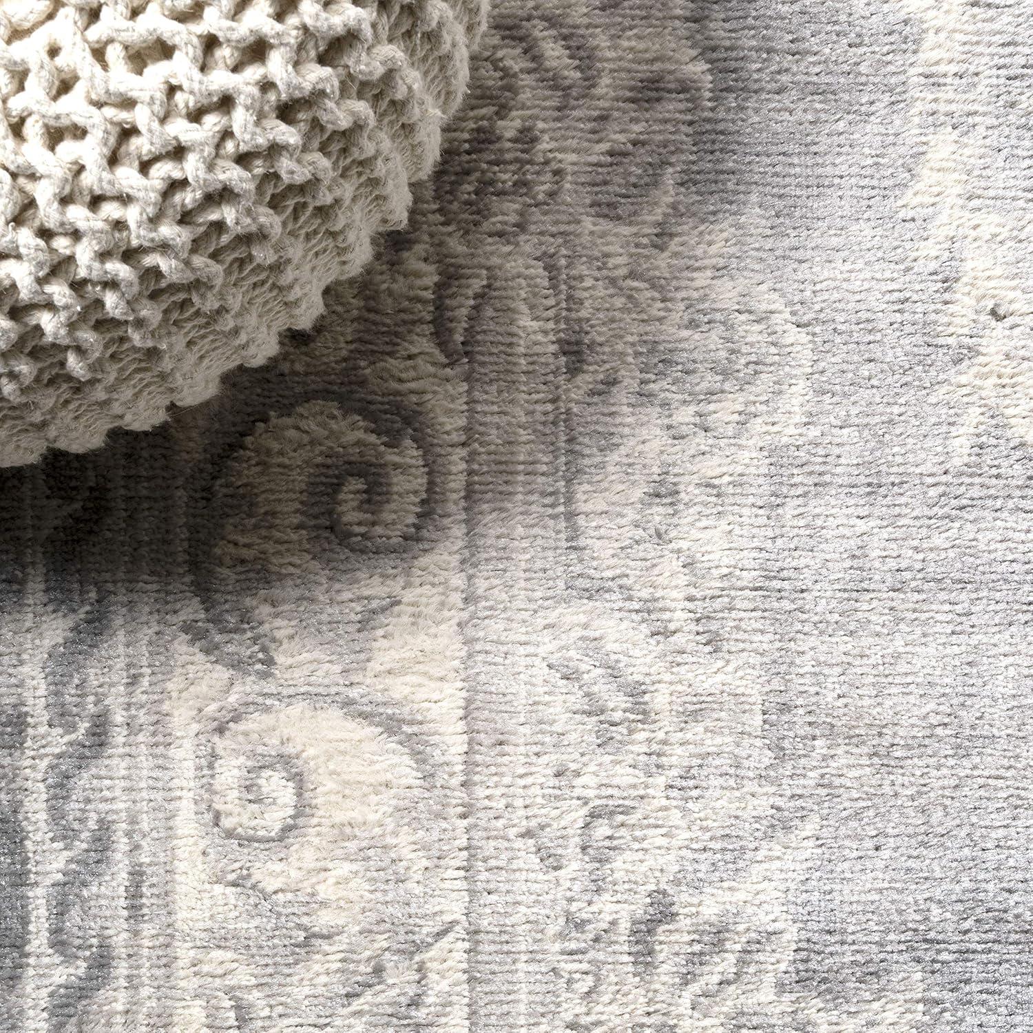 imageJONATHAN Y Rosalia Cottage Medallion IvoryGray Indoor Area Rug 8x10 Bohemian Traditional EasyCleaning for Living Room Bedroom Kitchen Pet Friendly NonShedding MDP401B8IvoryGray