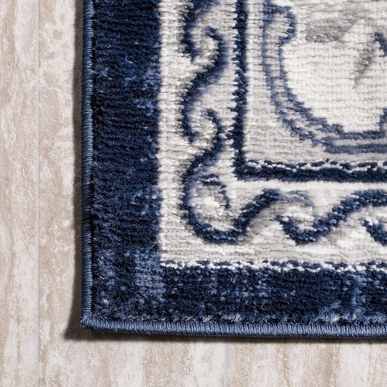 imageJONATHAN Y Rosalia Cottage Medallion IvoryGray Indoor Area Rug 8x10 Bohemian Traditional EasyCleaning for Living Room Bedroom Kitchen Pet Friendly NonShedding MDP401B8IvoryNavy