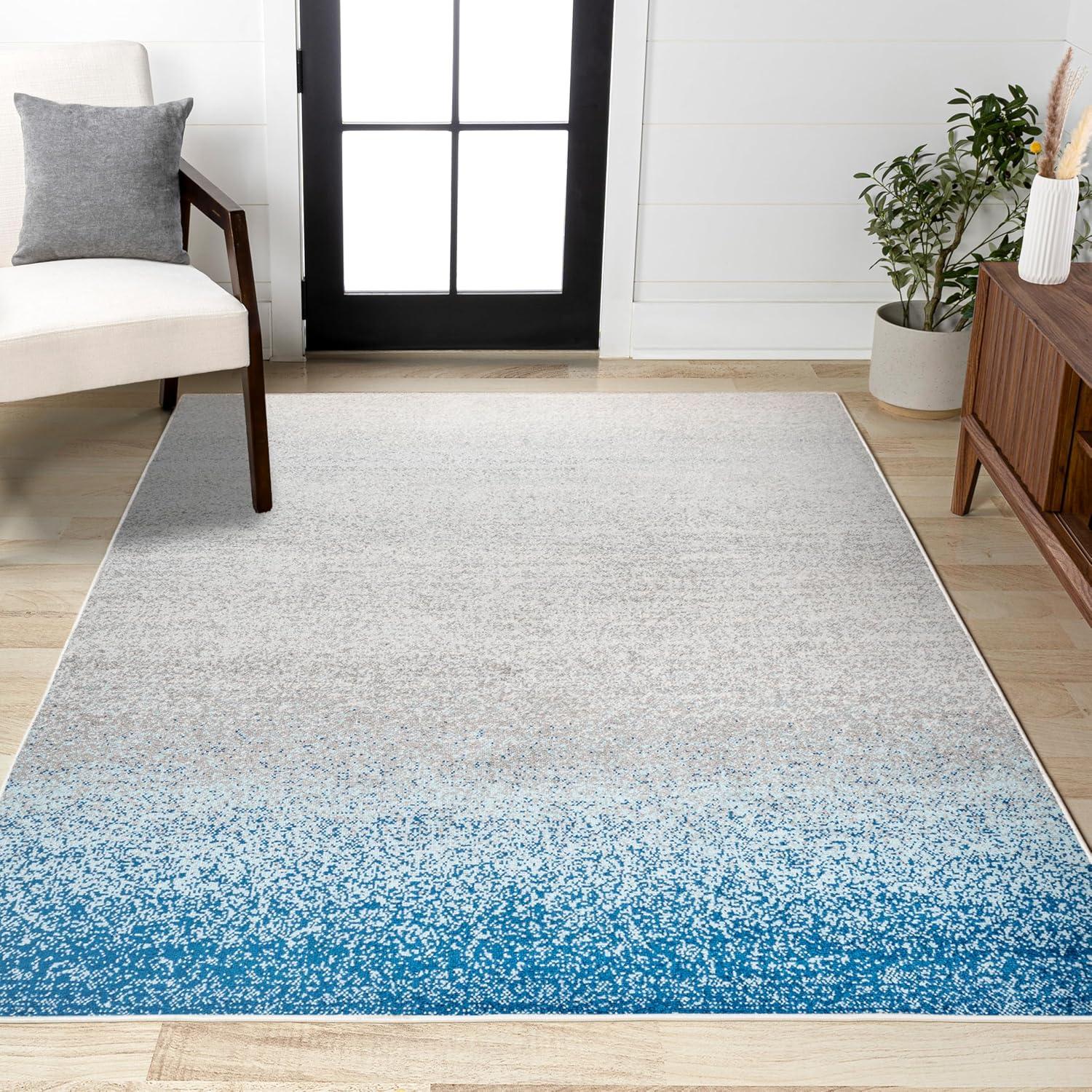 imageJONATHAN Y Shore Modern Gradient GrayCream Indoor Area Rug 5x8 Contemporary Transitional EasyCleaning for Living Room Bedroom Kitchen Pet Friendly NonShedding CTP111A5BlueCream