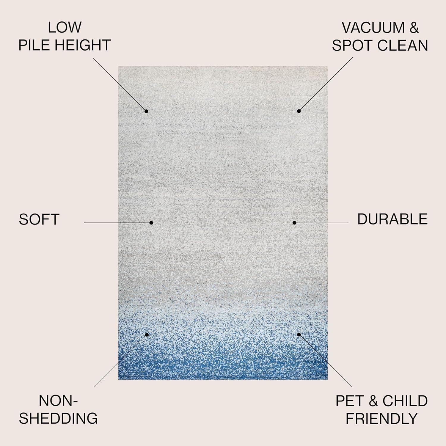 imageJONATHAN Y Shore Modern Gradient GrayCream Indoor Area Rug 5x8 Contemporary Transitional EasyCleaning for Living Room Bedroom Kitchen Pet Friendly NonShedding CTP111A5BlueCream