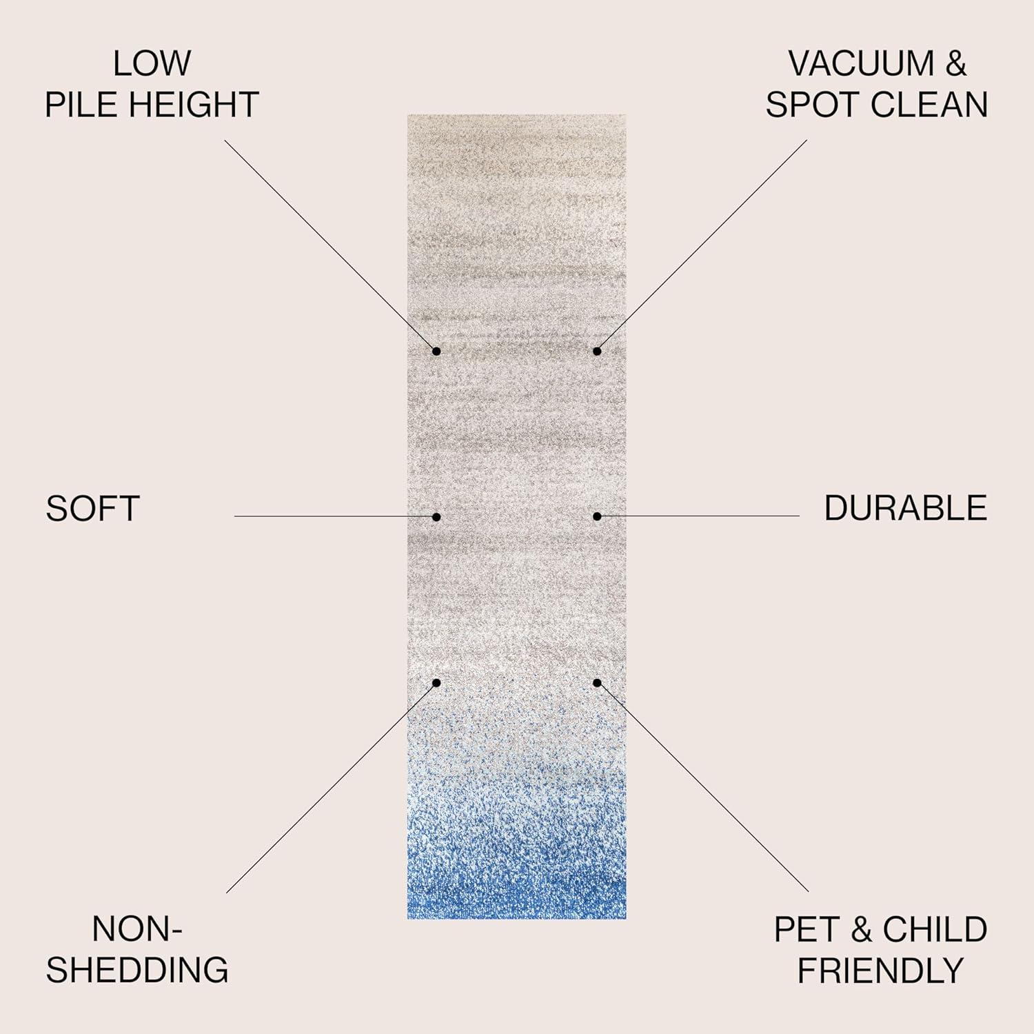 imageJONATHAN Y Shore Modern Gradient GrayCream Indoor Area Rug 5x8 Contemporary Transitional EasyCleaning for Living Room Bedroom Kitchen Pet Friendly NonShedding CTP111A5BlueCream