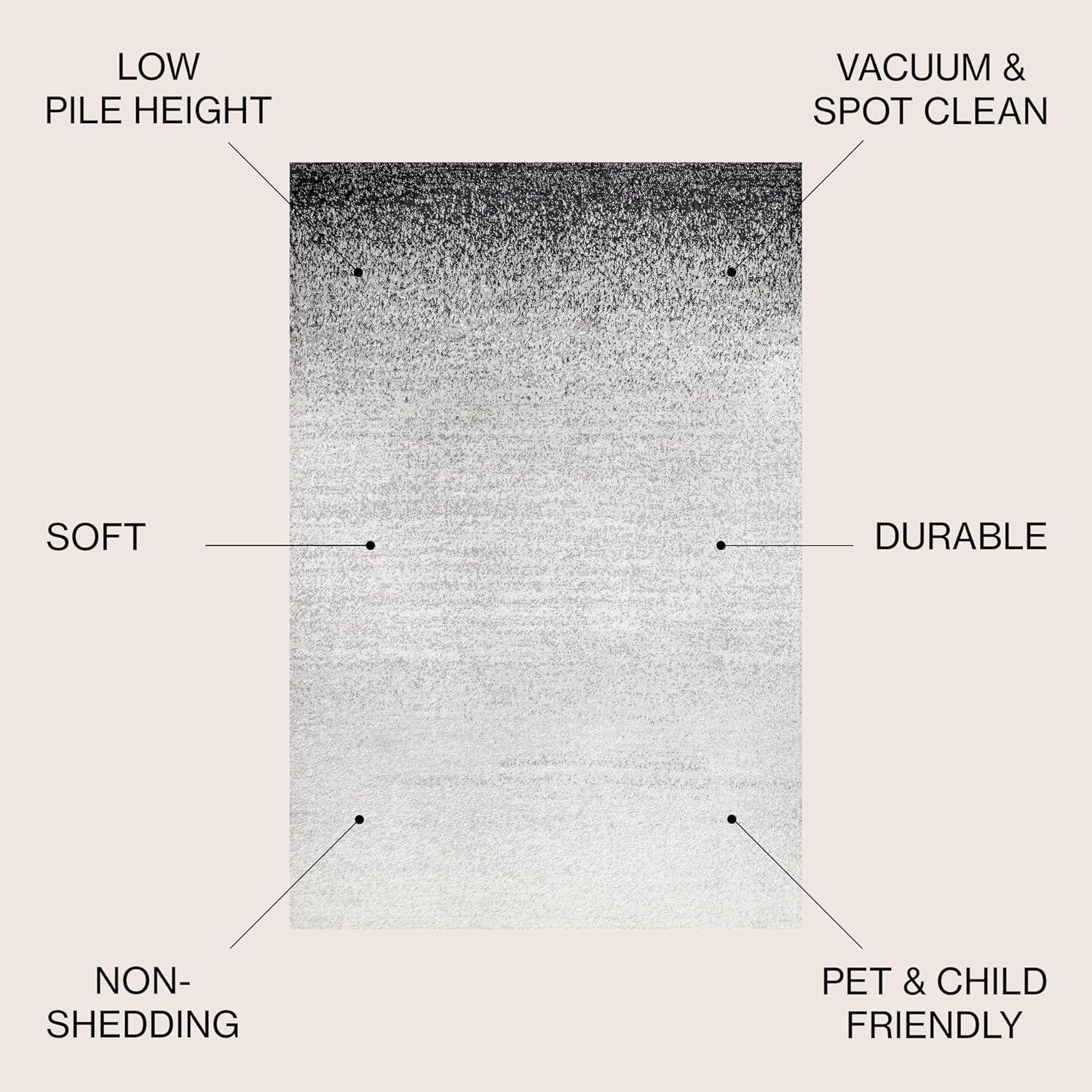 imageJONATHAN Y Shore Modern Gradient GrayCream Indoor Area Rug 5x8 Contemporary Transitional EasyCleaning for Living Room Bedroom Kitchen Pet Friendly NonShedding CTP111A5GrayCream