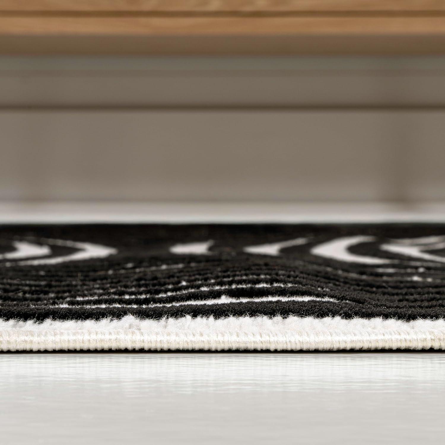 imageJONATHAN Y Sofia HighLow Stripe TwoTone BeigeCream 8x10 IndoorOutdoor Area Rug MidCentury Modern Arch for Patio Backyard Living Room Bedroom Office HoseWashable SCN109B8BlackWhite