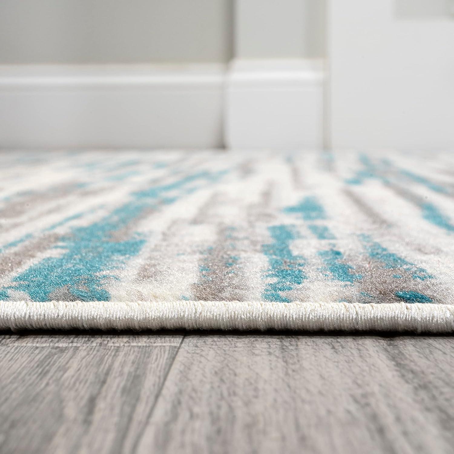 imageJONATHAN Y Speer Abstract Linear Stripe GrayBlue Indoor Area Rug 5x8 Contemporary Rustic EasyCleaning for Living Room Bedroom Kitchen Pet Friendly NonShedding LUX106A5GrayBlue
