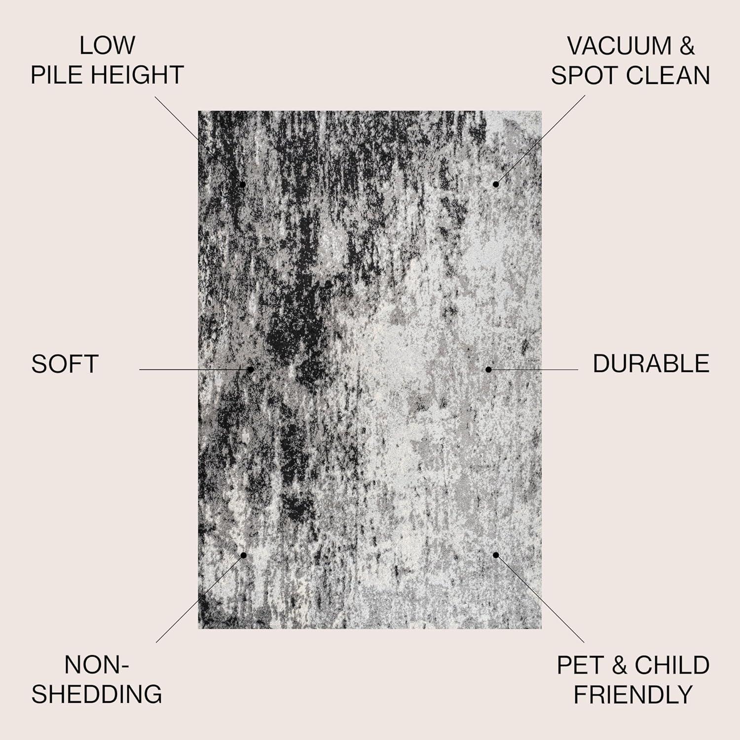 imageJONATHAN Y Storm Modern Abstract GrayCream Indoor Area Rug 5x8 Contemporary Transitional EasyCleaning for Living Room Bedroom Kitchen Pet Friendly NonShedding CTP110A579 x 10 Rectangular