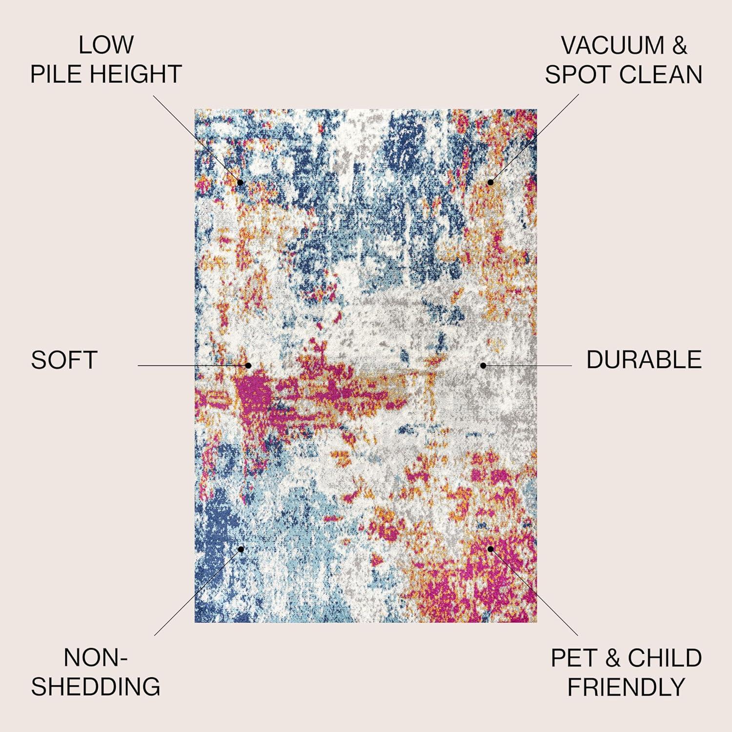 imageJONATHAN Y Sunset Modern Abstract BlueMulti Runner Rug 2x8 Contemporary Transitional EasyCleaning for Living Room Bedroom Kitchen Pet Friendly NonShedding CTP114A28BlueMulti