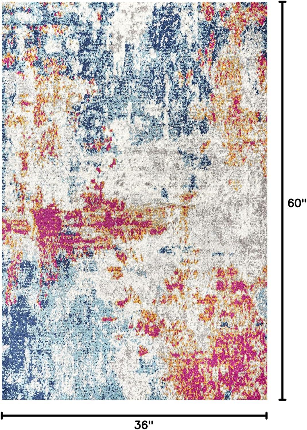 imageJONATHAN Y Sunset Modern Abstract BlueMulti Runner Rug 2x8 Contemporary Transitional EasyCleaning for Living Room Bedroom Kitchen Pet Friendly NonShedding CTP114A28BlueMulti