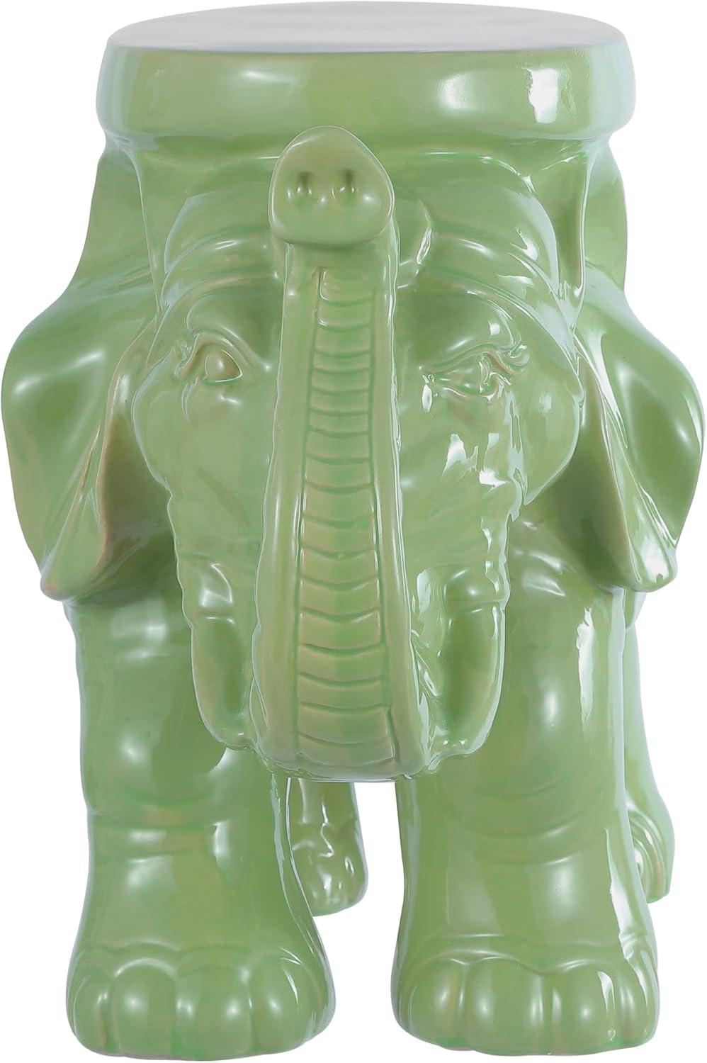 imageJONATHAN Y TBL1007C White Elephant 1425quot Ceramic IndoorOutdoor Garden Stool Coastal Contemporary Transitional Patio Garden Room Bathroom Living Room OrangeGreen