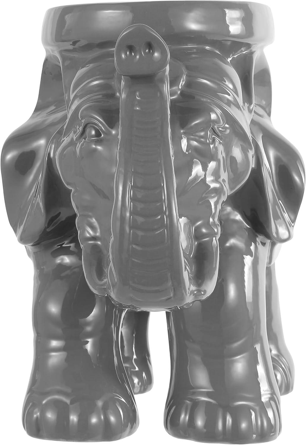 imageJONATHAN Y TBL1007C White Elephant 1425quot Ceramic IndoorOutdoor Garden Stool Coastal Contemporary Transitional Patio Garden Room Bathroom Living Room OrangeGrey