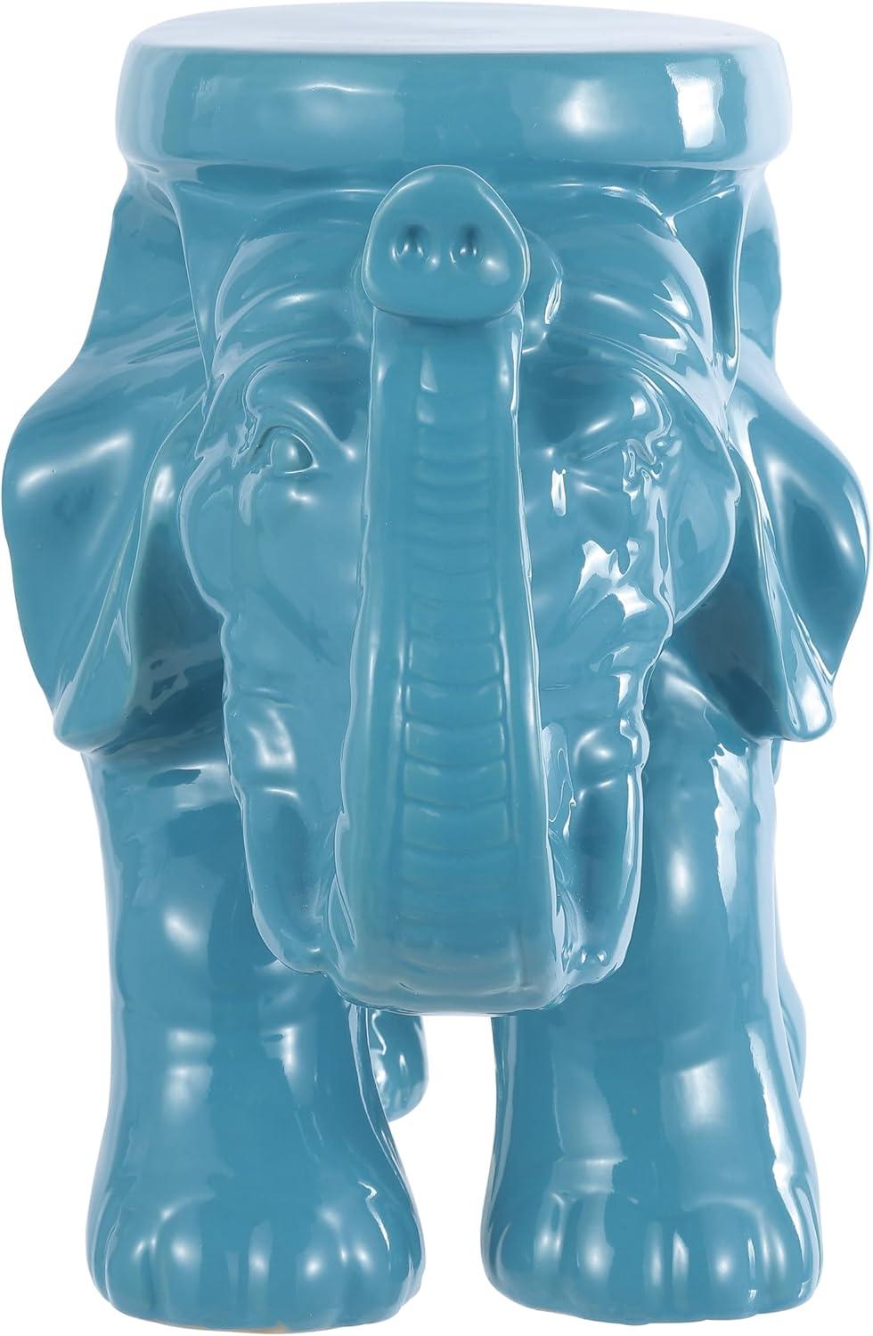 imageJONATHAN Y TBL1007C White Elephant 1425quot Ceramic IndoorOutdoor Garden Stool Coastal Contemporary Transitional Patio Garden Room Bathroom Living Room OrangeBlue