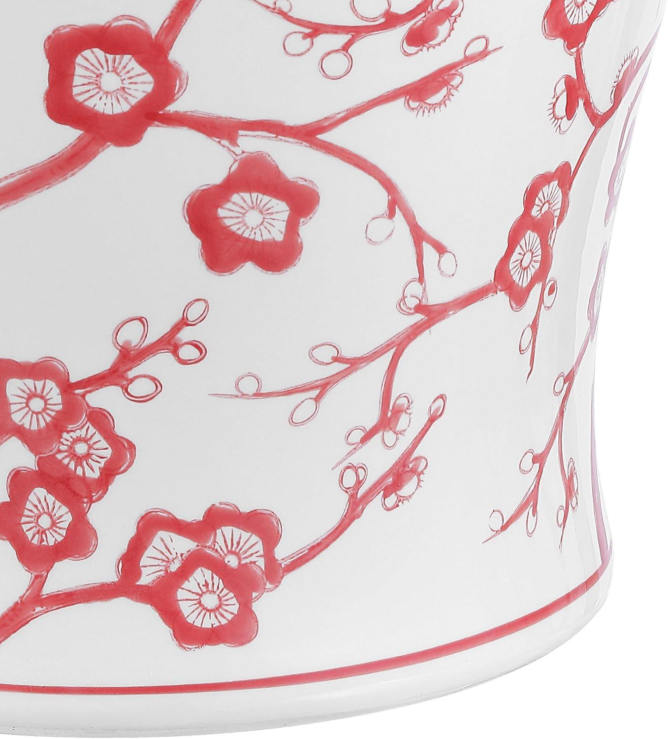 imageJONATHAN Y TBL1016A Cherry Blossom 177quot Ceramic IndoorOutdoor Garden Stool Coastal Contemporary Chinese Porcelain Side Table Plant Stand SpillProof Living Room Garden RoomPatio WhiteBlueWhiteRed