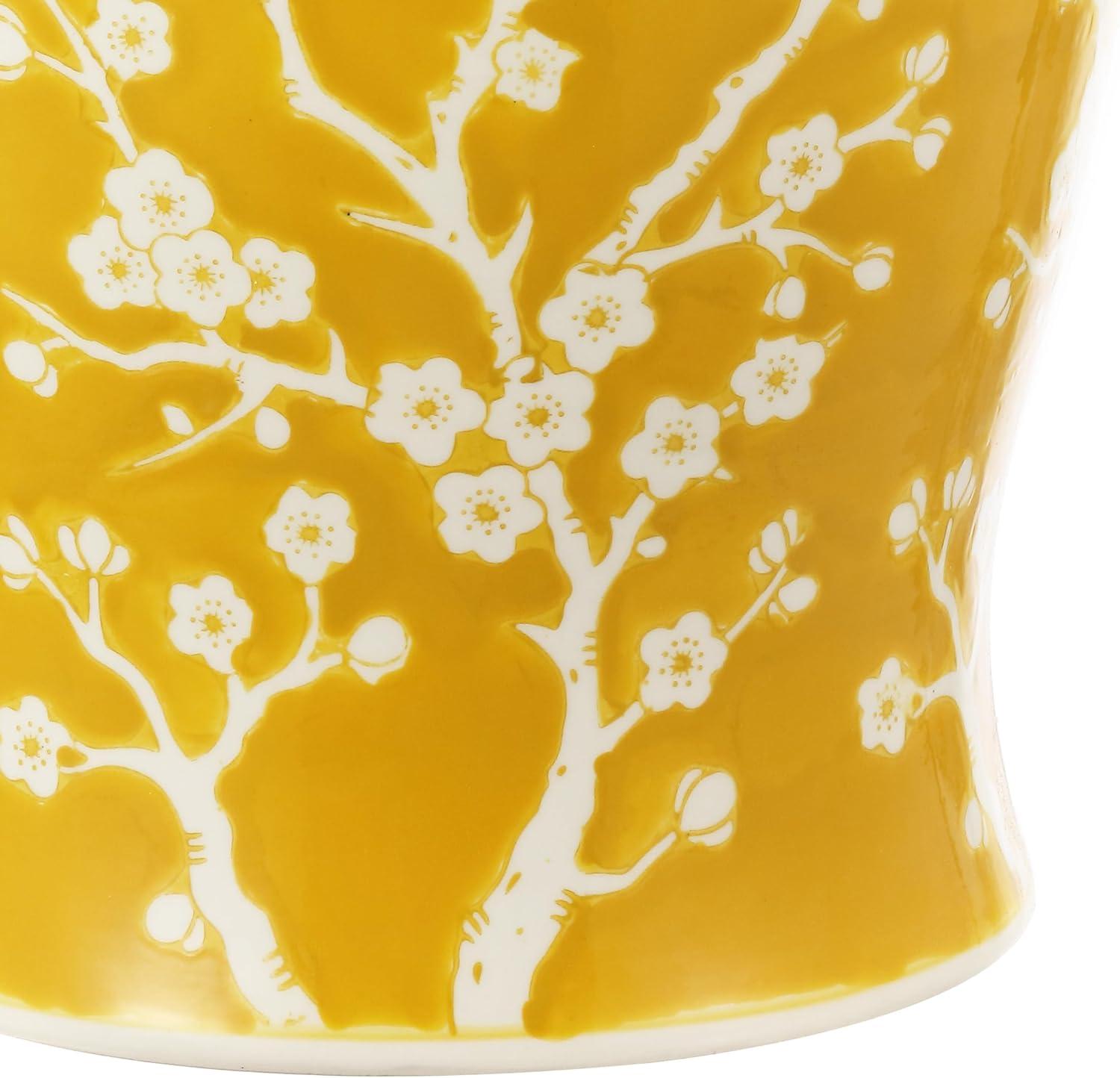 imageJONATHAN Y TBL1017C Cherry Blossom 1775quot Ceramic IndoorOutdoor Garden Stool Coastal Contemporary Transitional Patio Garden Room Bathroom Living Room GreenWhiteYellowWhite