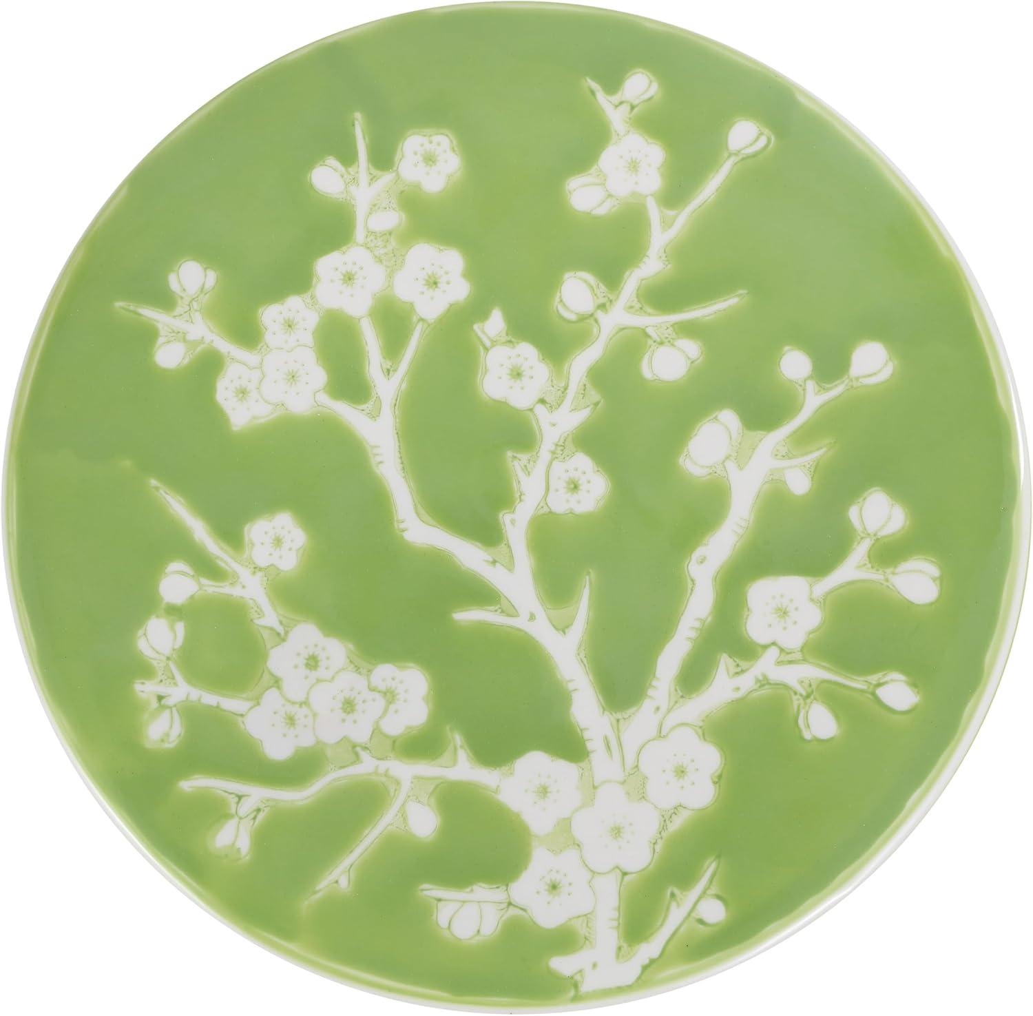 imageJONATHAN Y TBL1017C Cherry Blossom 1775quot Ceramic IndoorOutdoor Garden Stool Coastal Contemporary Transitional Patio Garden Room Bathroom Living Room GreenWhiteGreenWhite