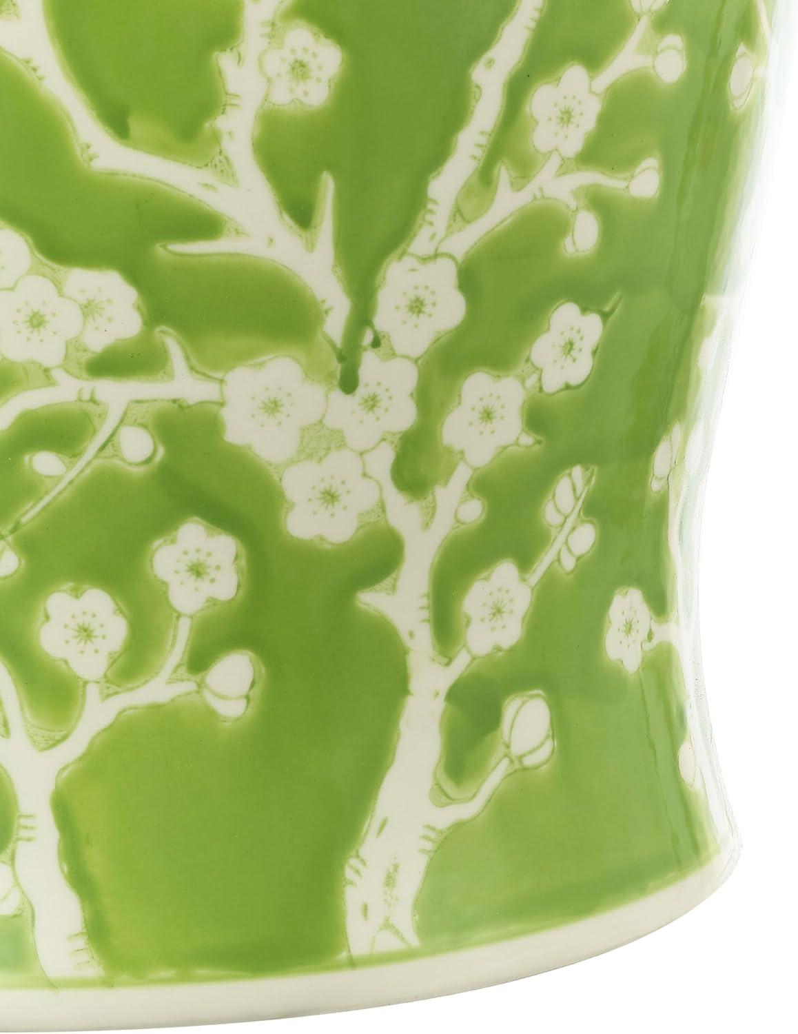 imageJONATHAN Y TBL1017C Cherry Blossom 1775quot Ceramic IndoorOutdoor Garden Stool Coastal Contemporary Transitional Patio Garden Room Bathroom Living Room GreenWhiteGreenWhite