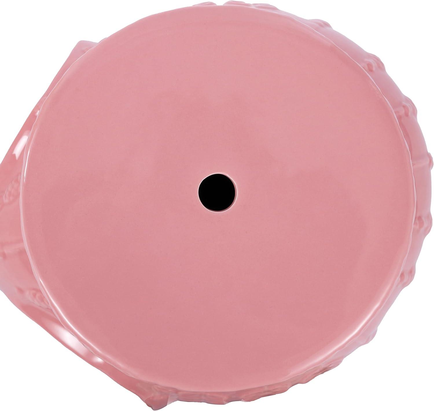 imageJONATHAN Y TBL1026A Orla 185quot Modern Bohemian Elephant Ceramic IndoorOutdoor Garden Stool Modern Bohemian MidCentury Classic Traditional Cottage Patio Garden Bathroom Living Room WhitePink