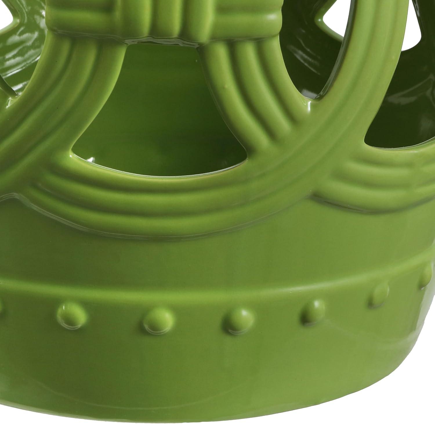 imageJONATHAN Y TBL1027A Lucky Coins 16quot Chinese Ceramic Drum IndoorOutdoor Garden Stool Bohemian Coastal Classic Cottage French Country Patio Garden Room Bathroom Living Room BlueWhiteMatte Green