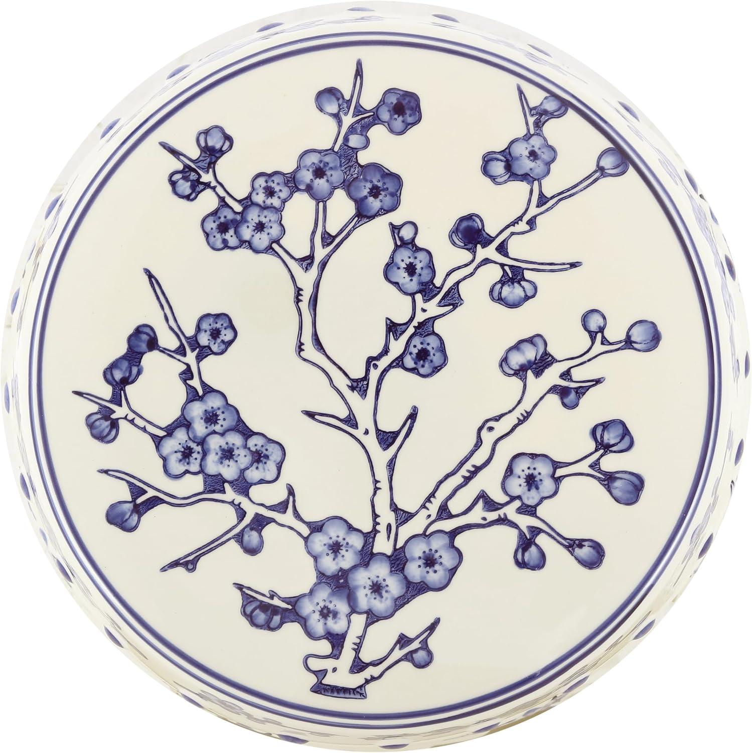 imageJONATHAN Y TBL1027A Lucky Coins 16quot Chinese Ceramic Drum IndoorOutdoor Garden Stool Bohemian Coastal Classic Cottage French Country Patio Garden Room Bathroom Living Room BlueWhiteBlueWhite