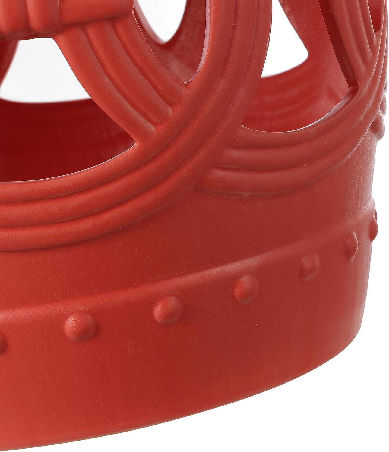 imageJONATHAN Y TBL1027A Lucky Coins 16quot Chinese Ceramic Drum IndoorOutdoor Garden Stool Bohemian Coastal Classic Cottage French Country Patio Garden Room Bathroom Living Room BlueWhiteMatte Coral