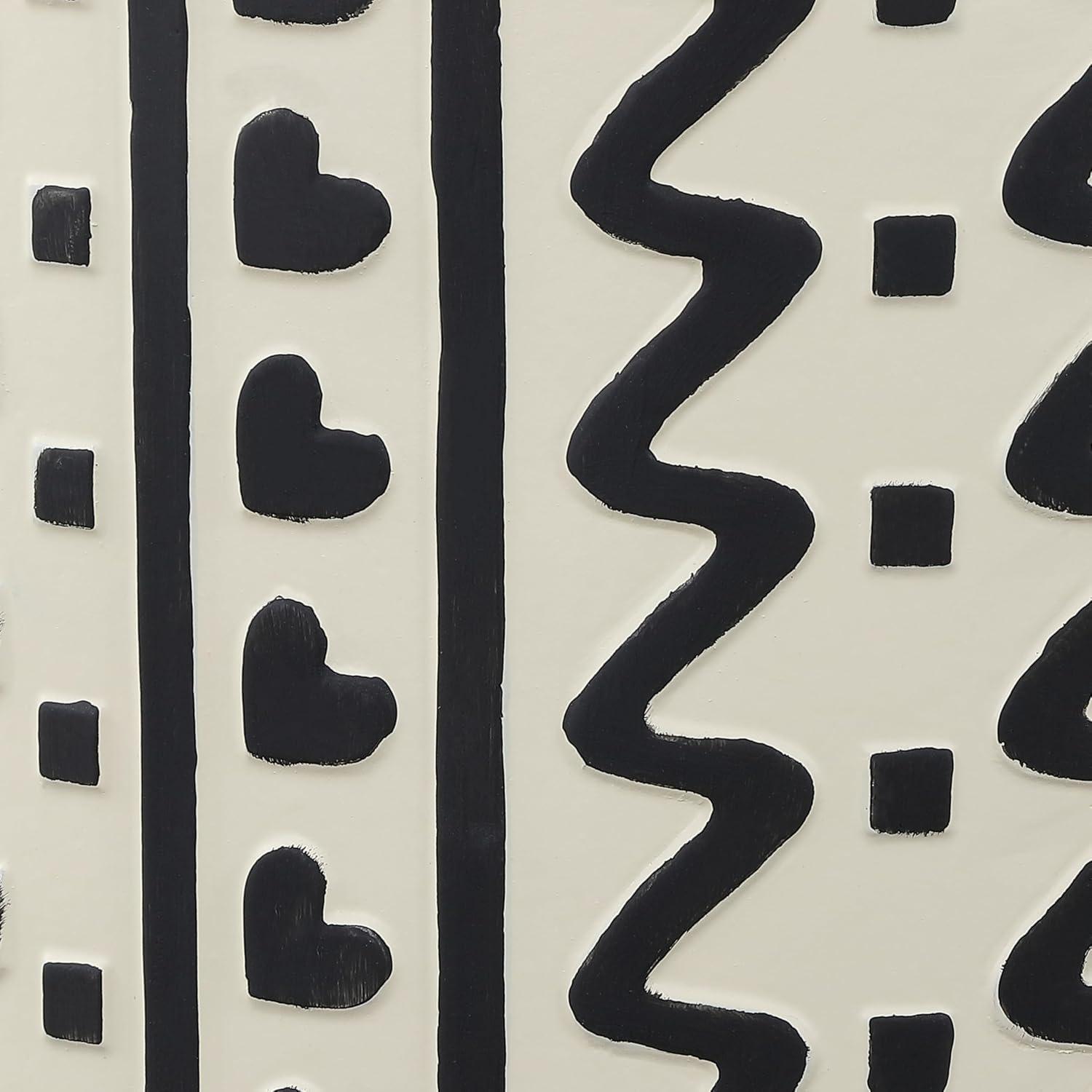 imageJONATHAN Y TBL1031A Yoli 18quot MidCentury Modern Geometric Drum Garden Stool CreamBlack