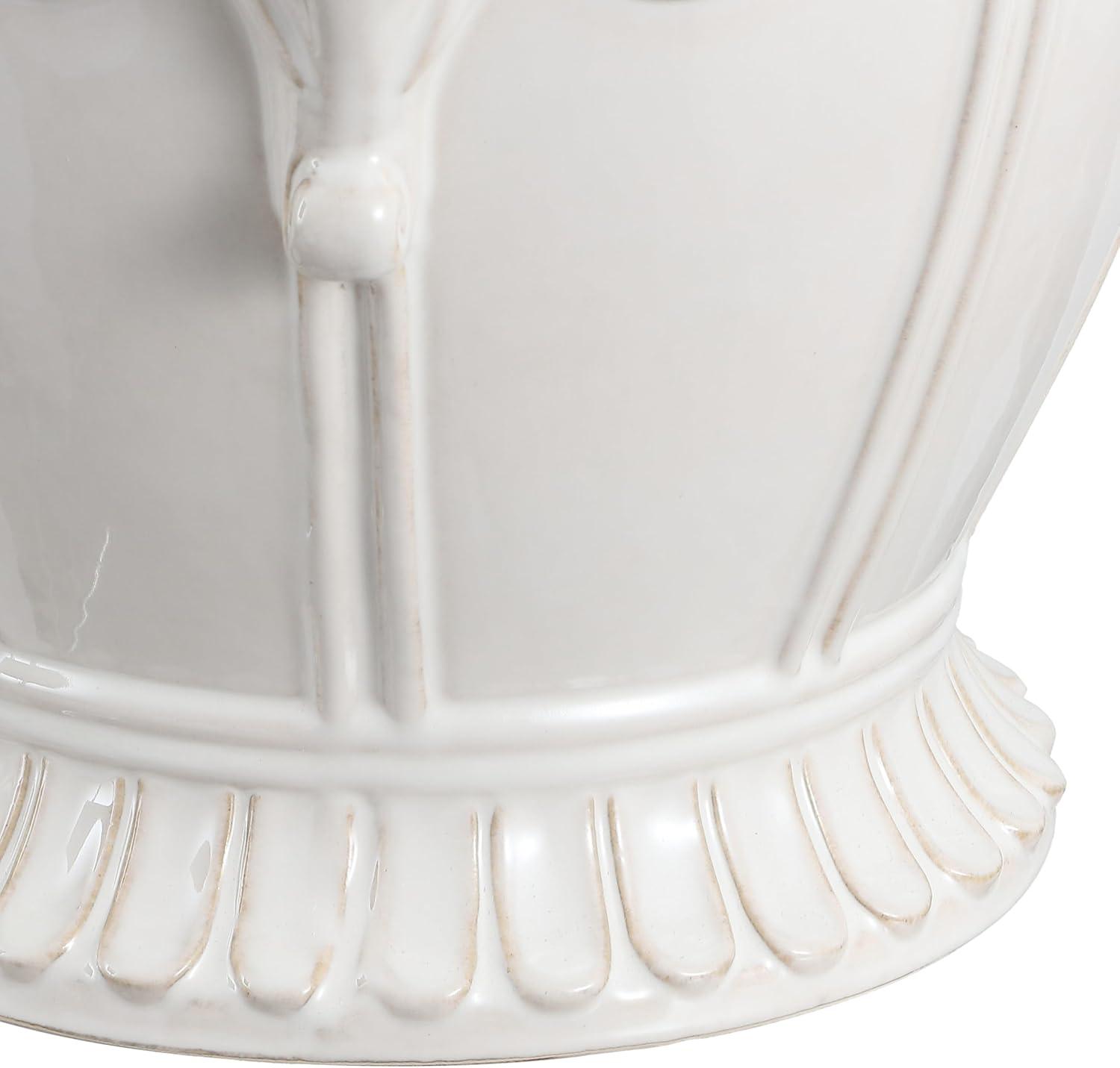 imageJONATHAN Y TBL1037A Anita 18quot Classic Vintage Ceramic IndoorOutdoor 4Elephant Garden Stool Bohemian Coastal Cottage Traditional SpillProof Living Room Garden Room Patio WhiteWhite