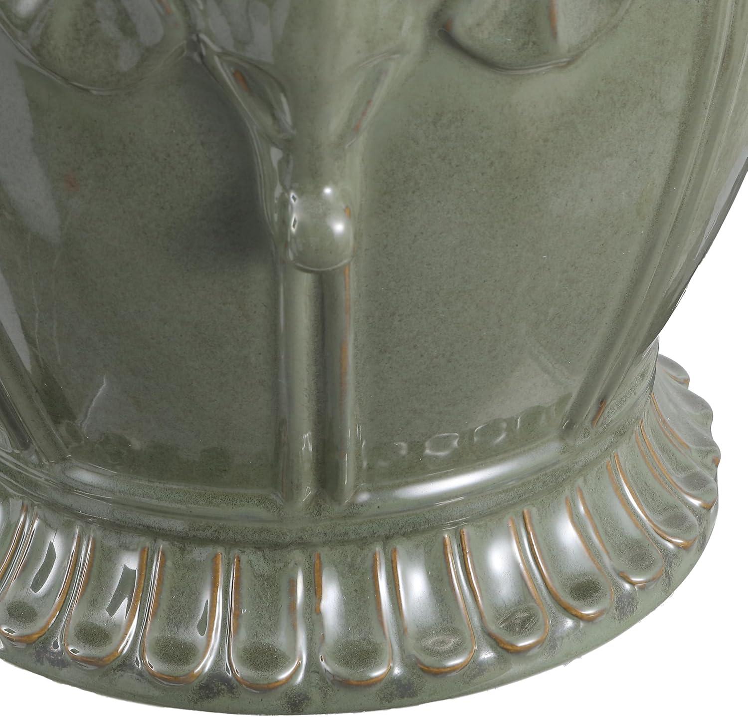 imageJONATHAN Y TBL1037A Anita 18quot Classic Vintage Ceramic IndoorOutdoor 4Elephant Garden Stool Bohemian Coastal Cottage Traditional SpillProof Living Room Garden Room Patio WhiteAntique Green