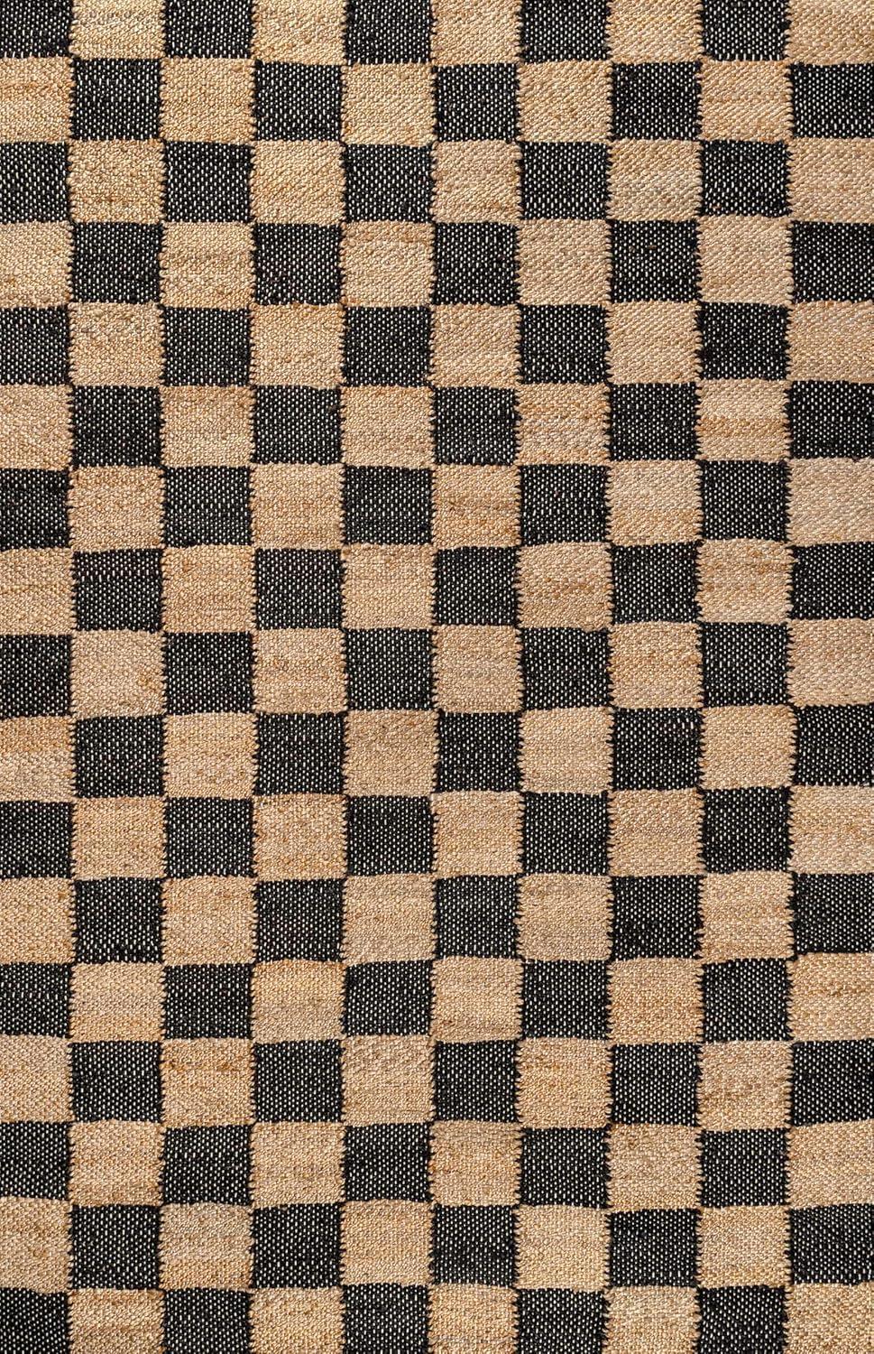 imageJONATHAN Y Theo Woven Jute Checkerboard NaturalBlack Indoor Area Rug 8x10 Modern Farmhouse Rustic Lodge EasyCleaning for Living Room Bedroom Kitchen NonShedding NRF203B8NaturalBlack