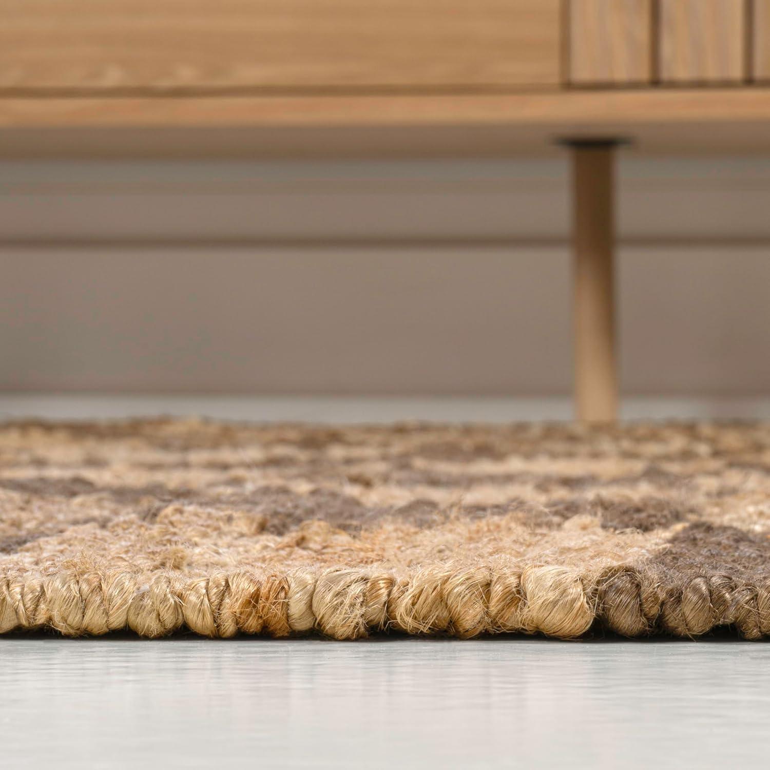 imageJONATHAN Y Theo Woven Jute Checkerboard NaturalBlack Indoor Area Rug 8x10 Modern Farmhouse Rustic Lodge EasyCleaning for Living Room Bedroom Kitchen NonShedding NRF203B8NaturalBrown