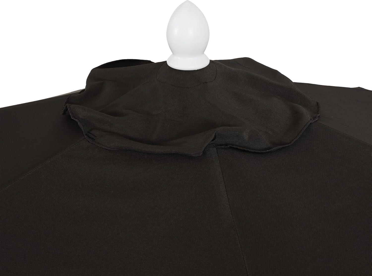 imageJONATHAN Y UMB1001 Collins 9 ft Classic Cottage Tassel Market Patio Umbrella with AutoTilt Crank Wind Vent and UV ProtectionBlackCream