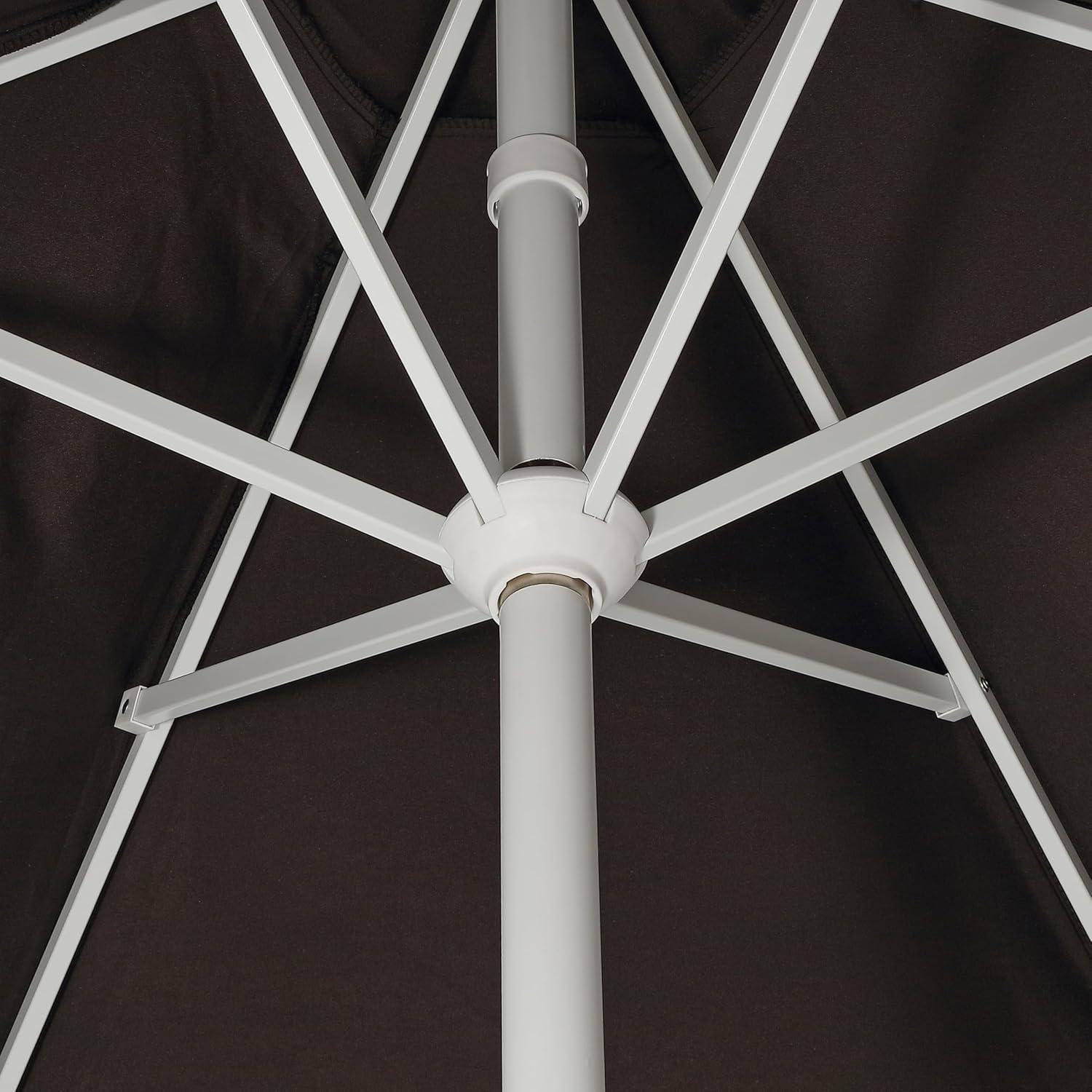 imageJONATHAN Y UMB1001 Collins 9 ft Classic Cottage Tassel Market Patio Umbrella with AutoTilt Crank Wind Vent and UV ProtectionBlackCream