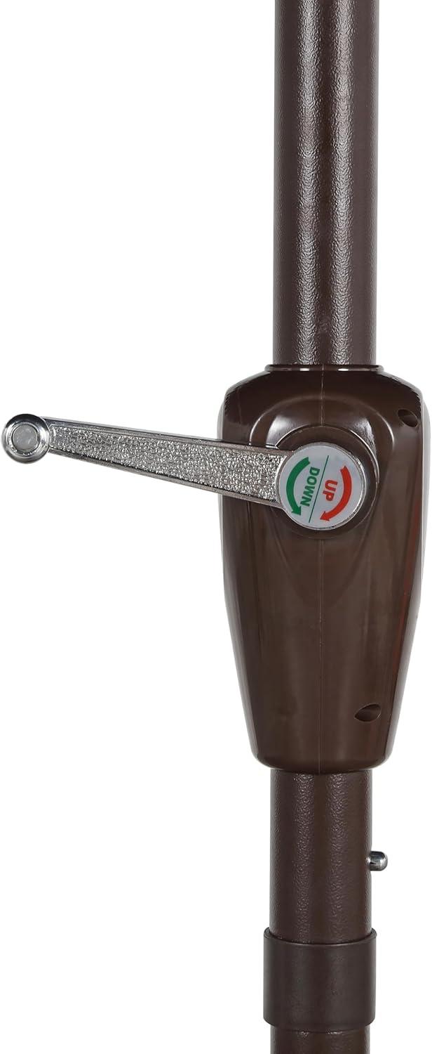 imageJONATHAN Y UMB1001 Collins 9 ft Classic Cottage Tassel Market Patio Umbrella with AutoTilt Crank Wind Vent and UV ProtectionBlueWhiteCream