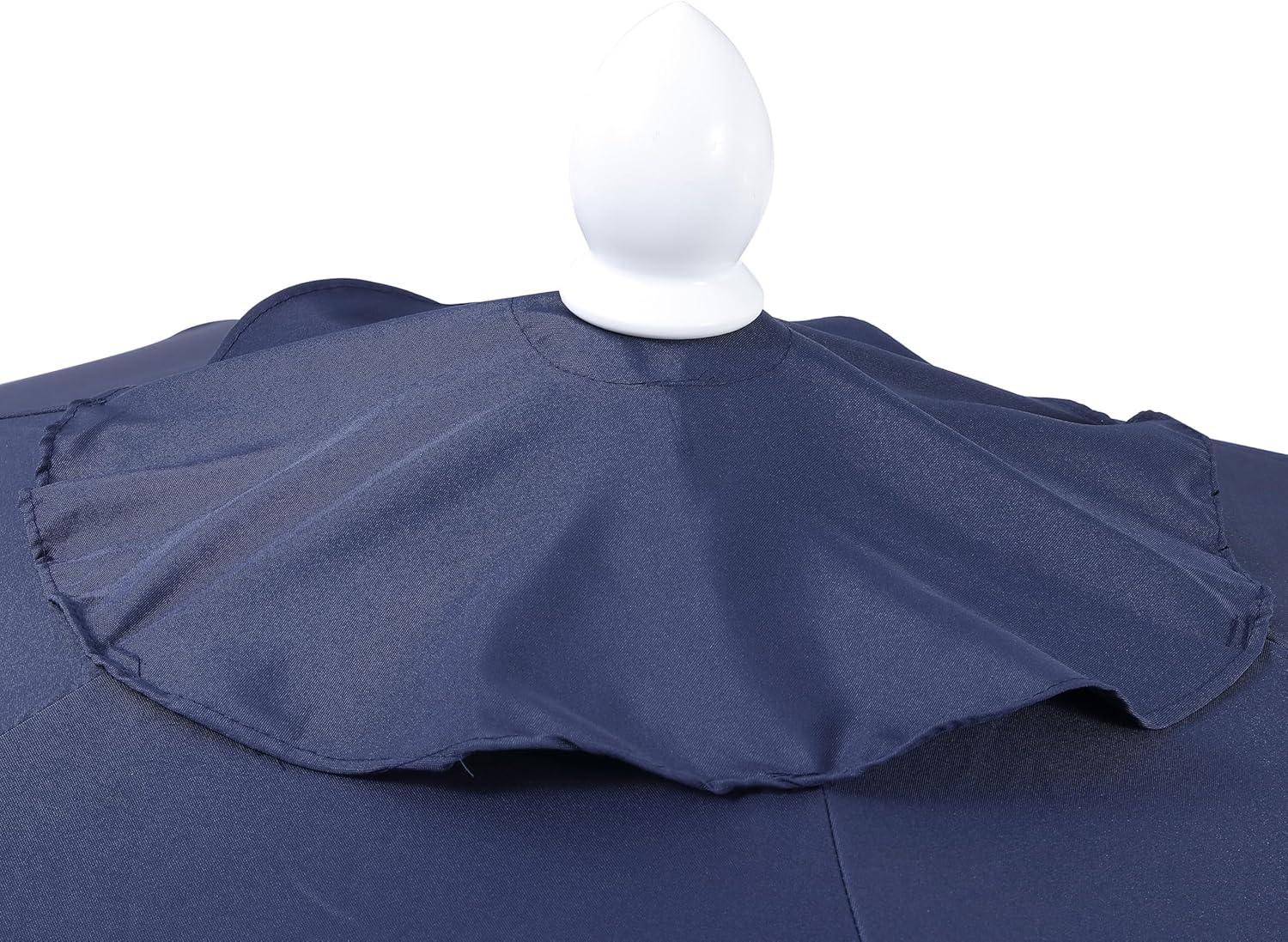 imageJONATHAN Y UMB1001 Collins 9 ft Classic Cottage Tassel Market Patio Umbrella with AutoTilt Crank Wind Vent and UV ProtectionNavy White Pole